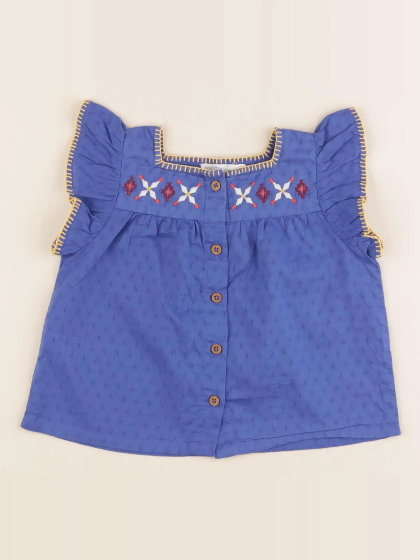 Boutchou - blouse bleu - 6 mois