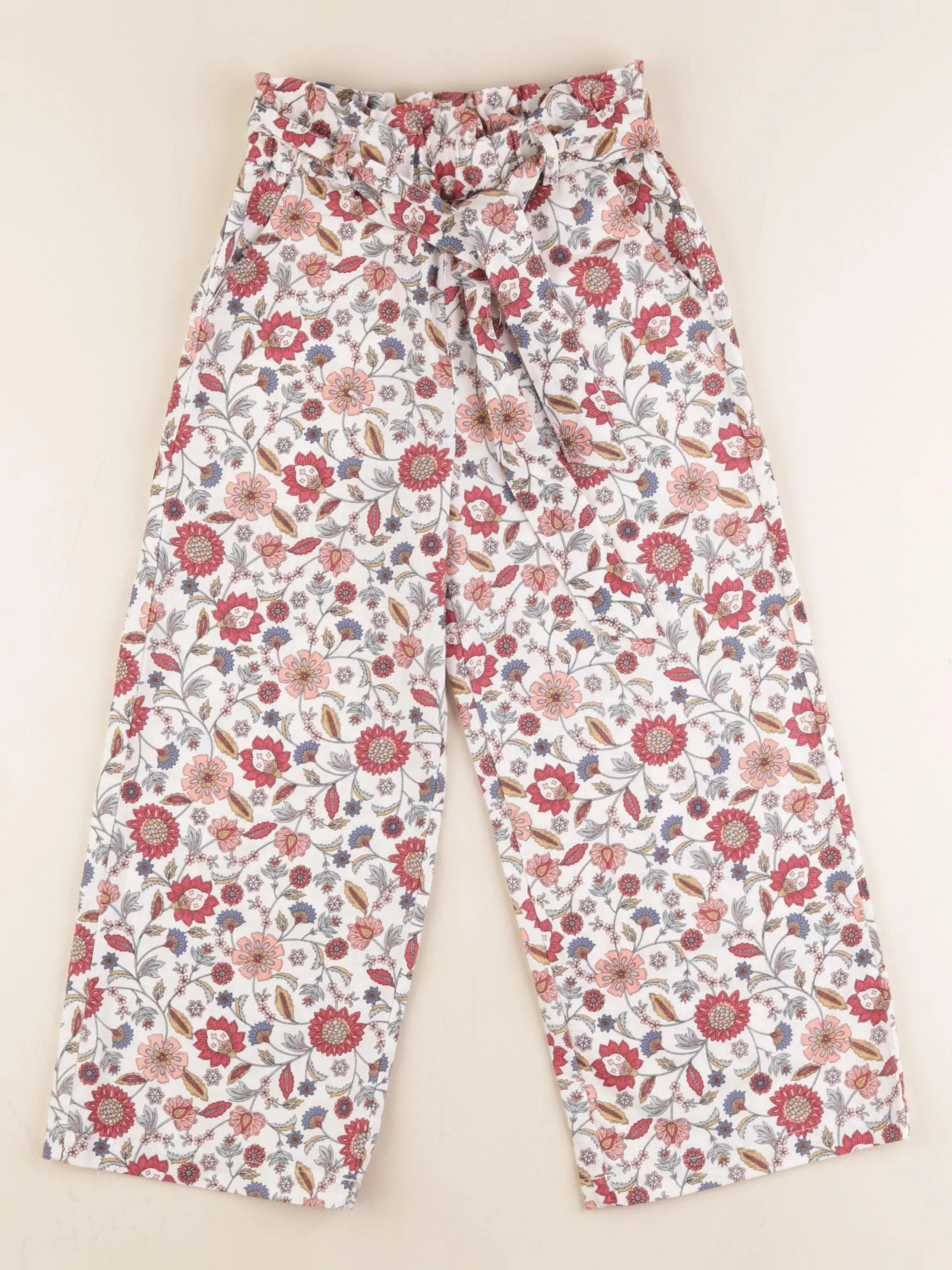 Vertbaudet - pantalon rouge, multicolore - 8 ans