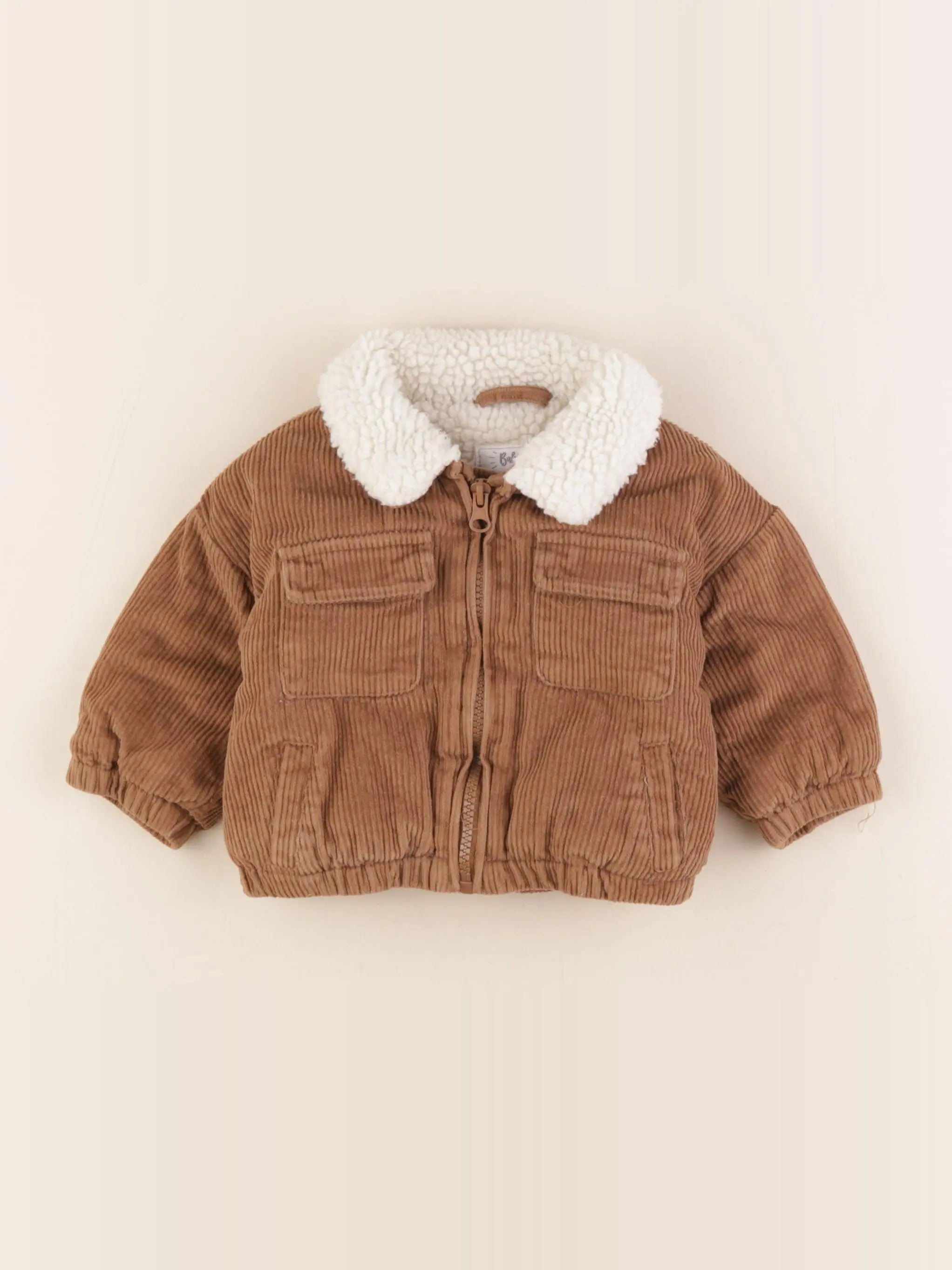 Vertbaudet - veste doublé marron - 6 mois