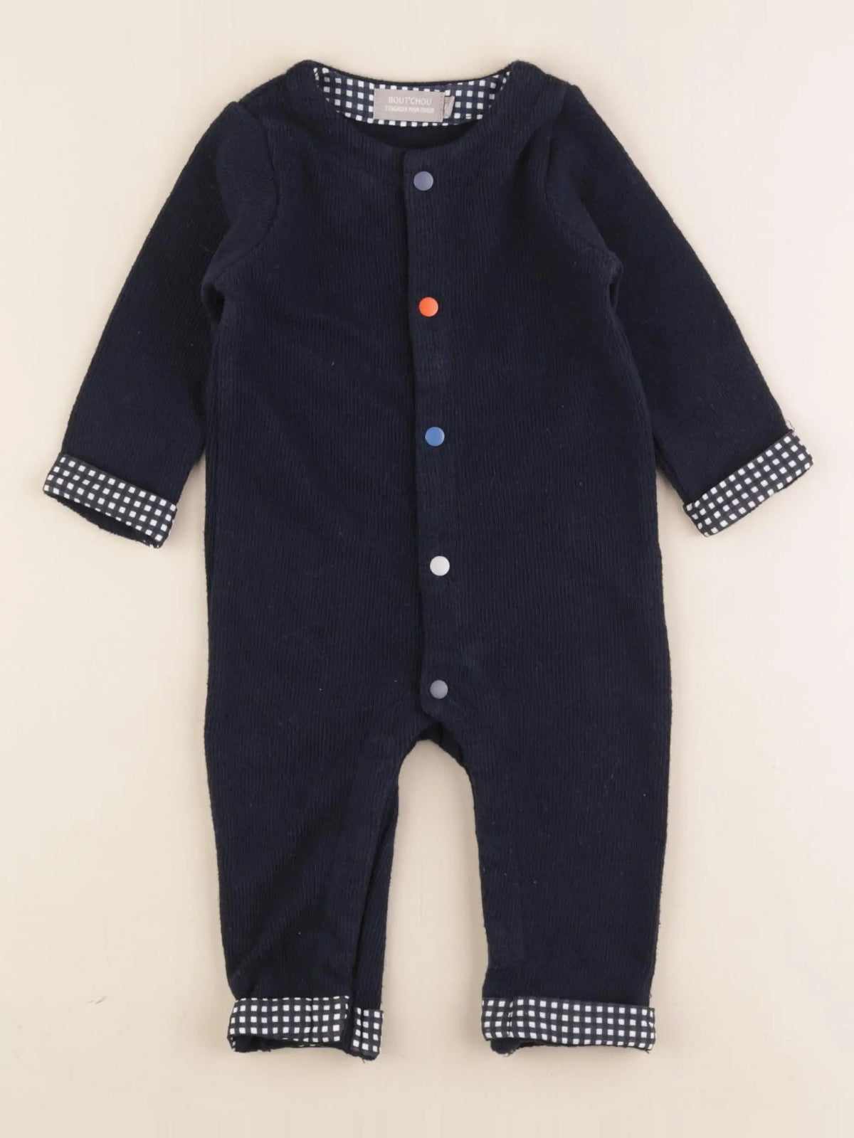 Boutchou - combinaison velours bleu - 6 mois
