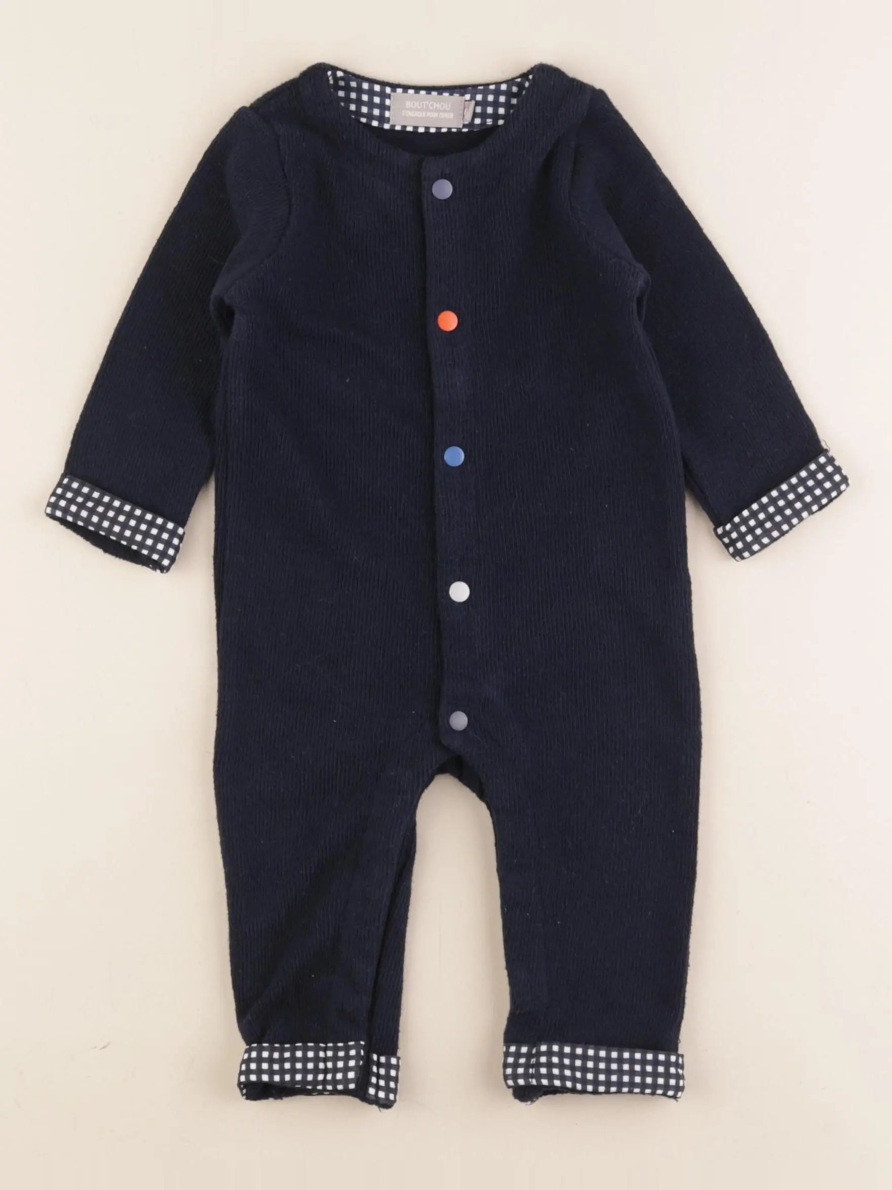 Boutchou - combinaison velours bleu - 6 mois