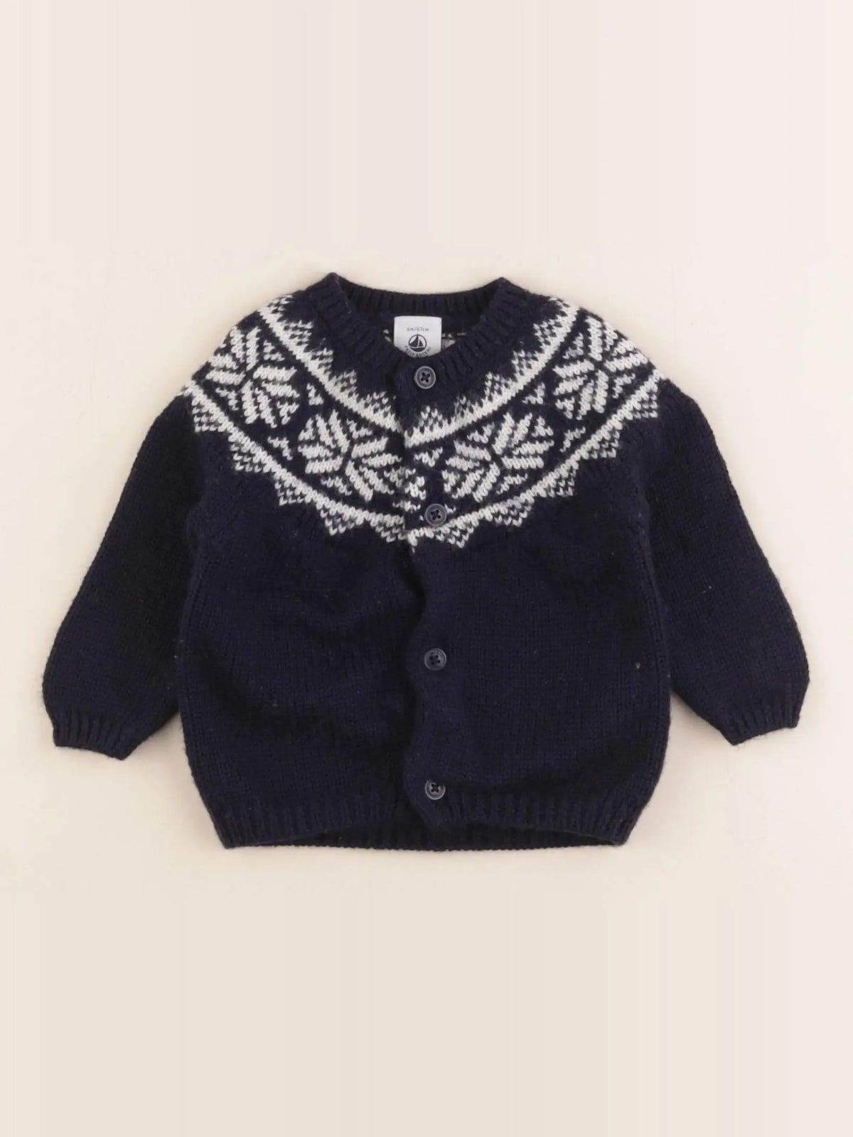 Petit Bateau - gilet bleu - 6 mois