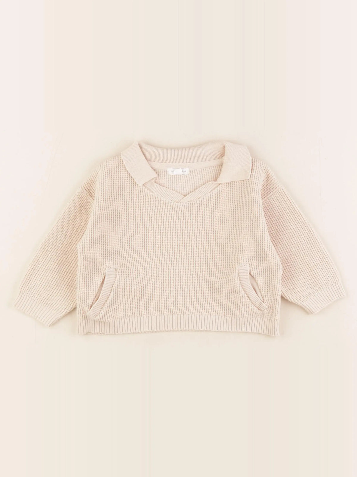Vertbaudet - pull beige - 9 mois