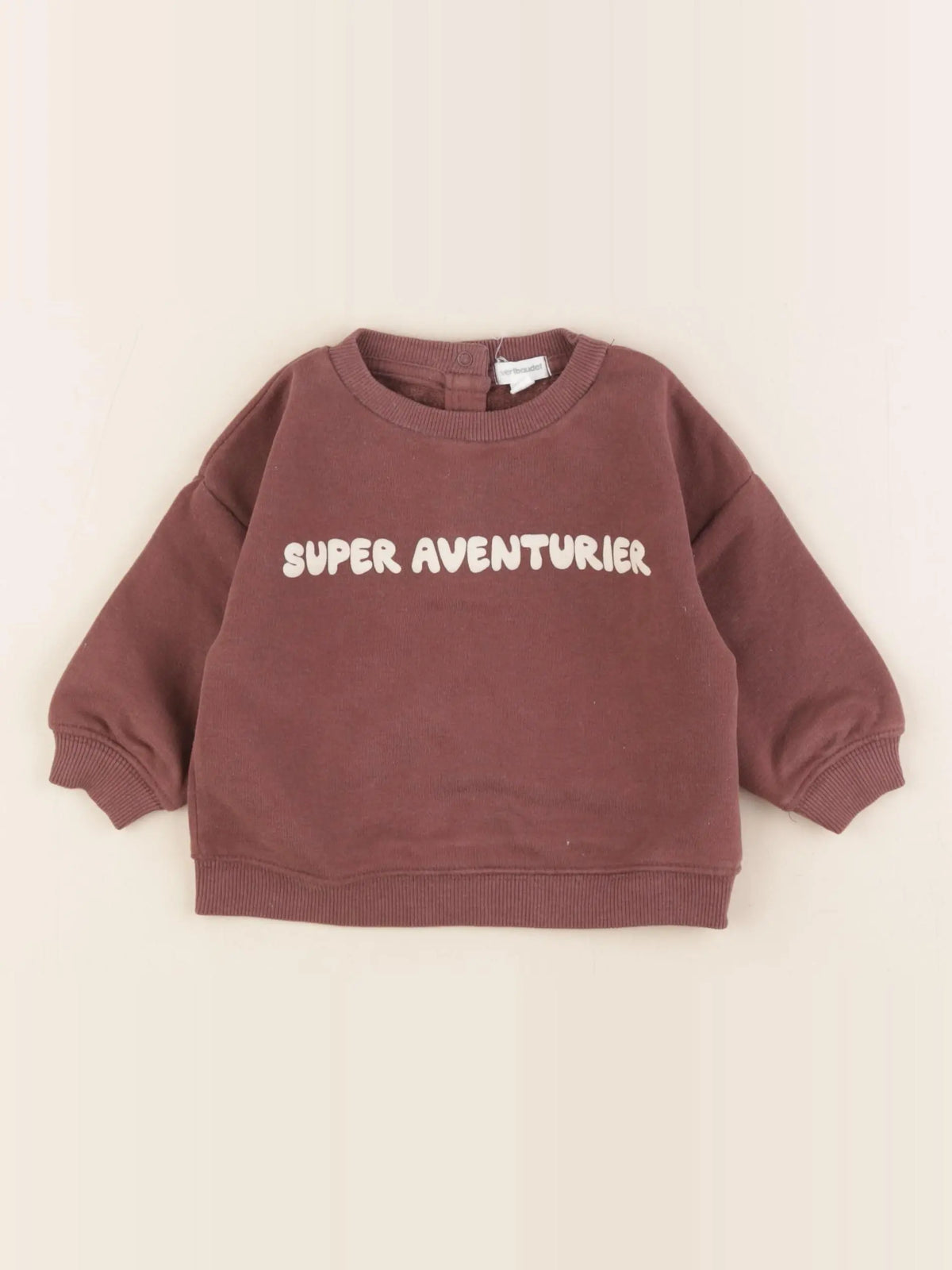 Vertbaudet - sweat marron - 9 mois