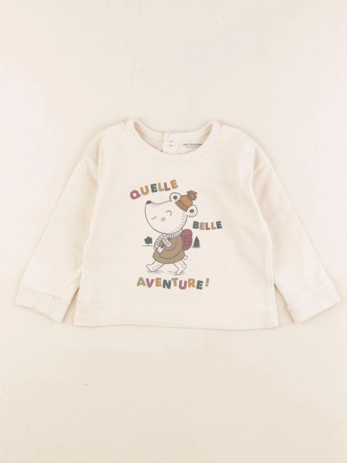 Vertbaudet - tee-shirt beige - 18 mois