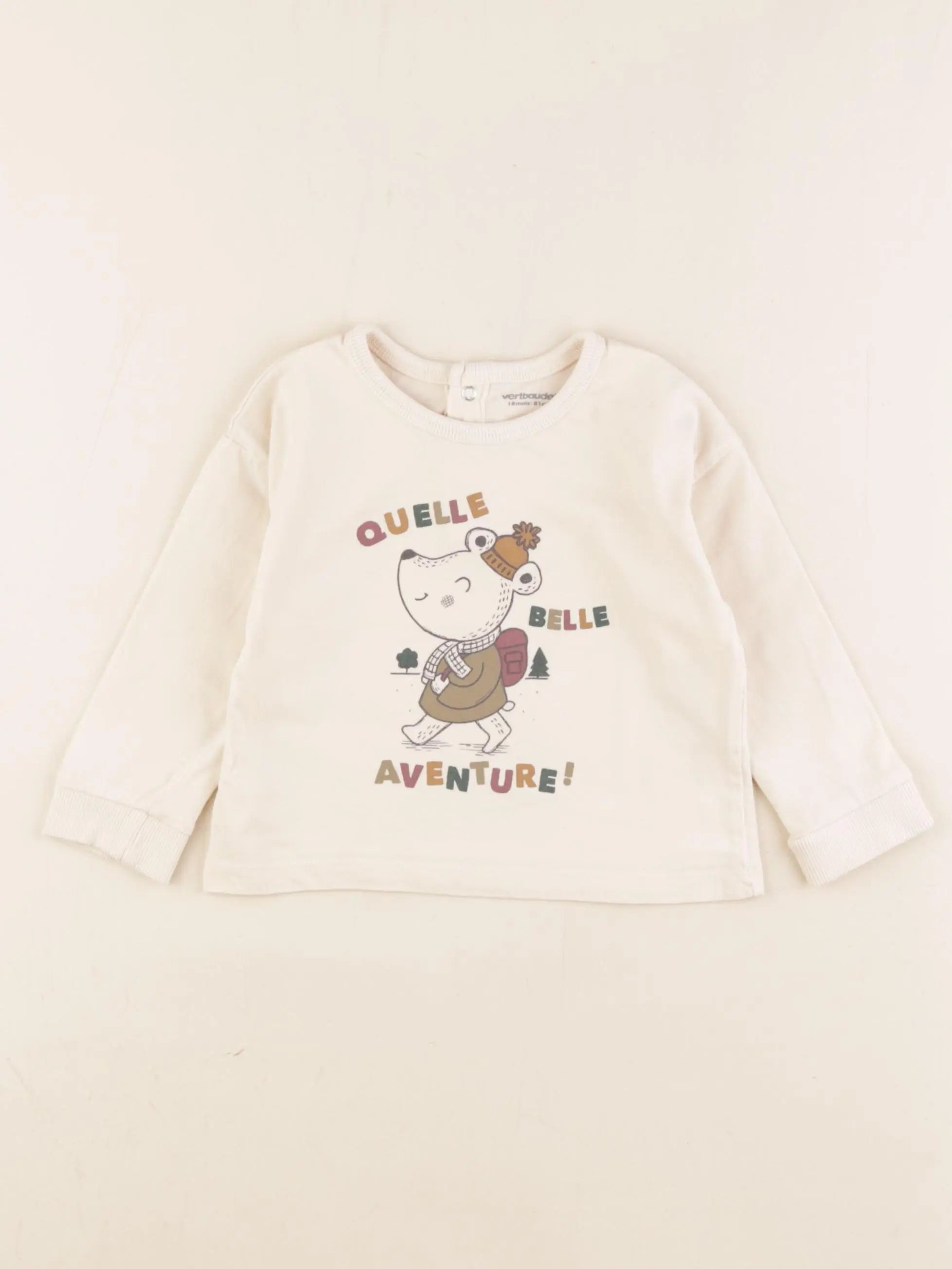 Vertbaudet - tee-shirt beige - 18 mois