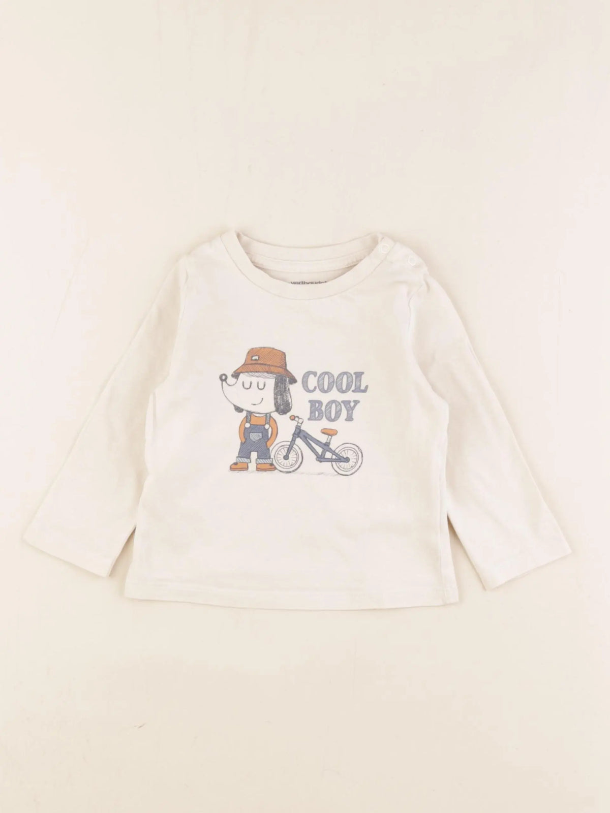 Vertbaudet - tee-shirt beige - 9 mois