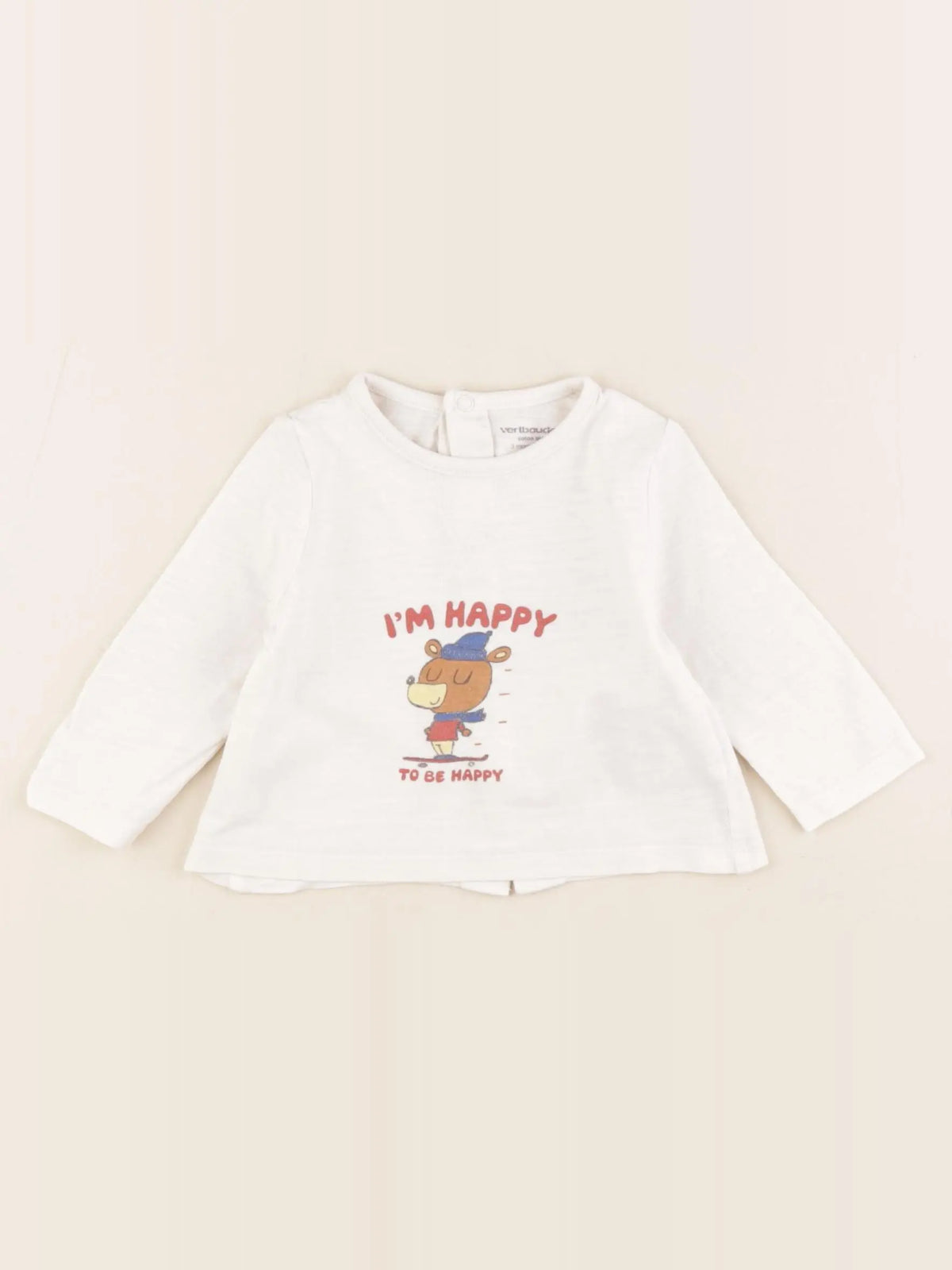 Vertbaudet - tee-shirt blanc - 3 mois