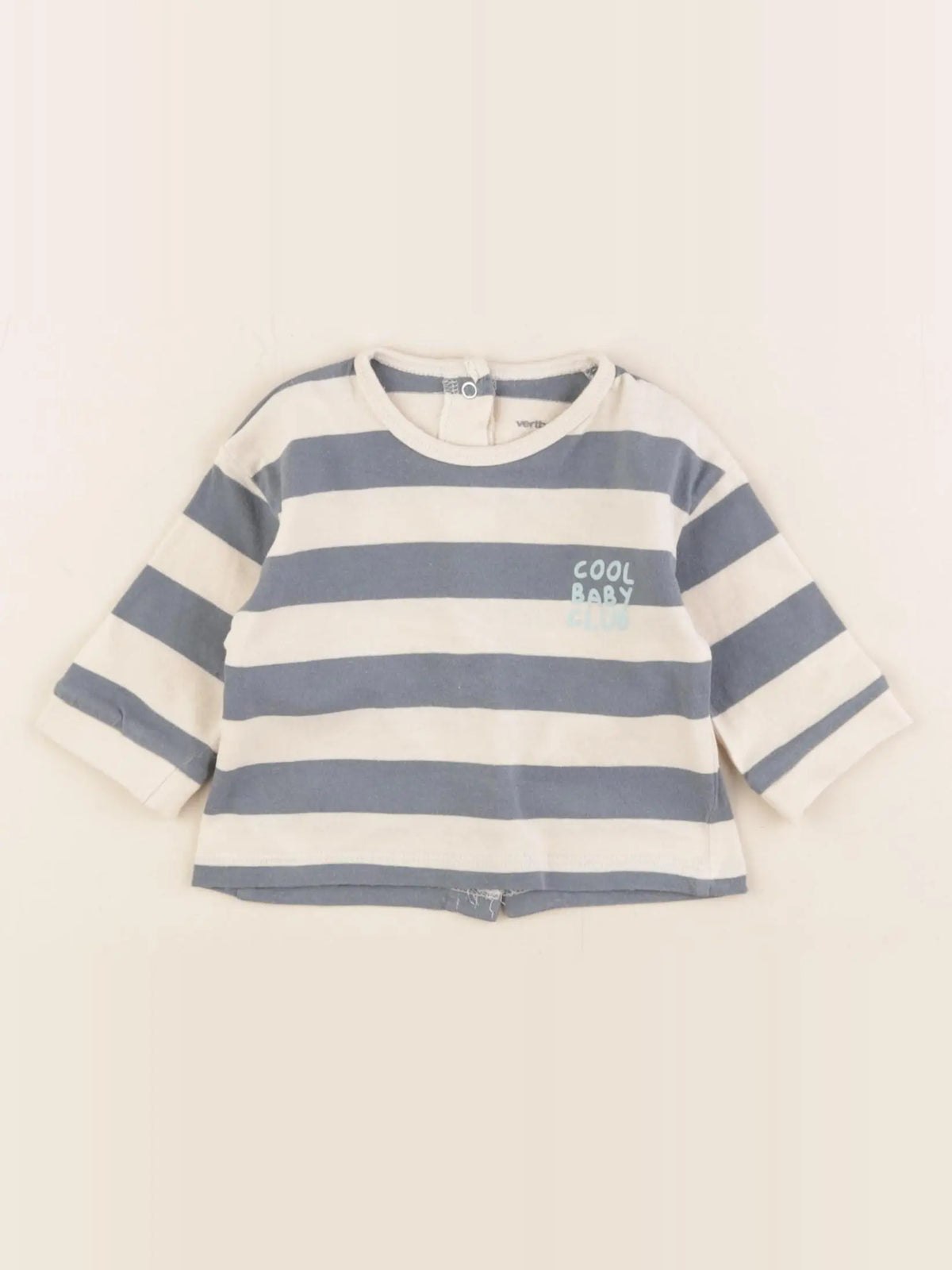 Vertbaudet - tee-shirt beige, vert - 3 mois