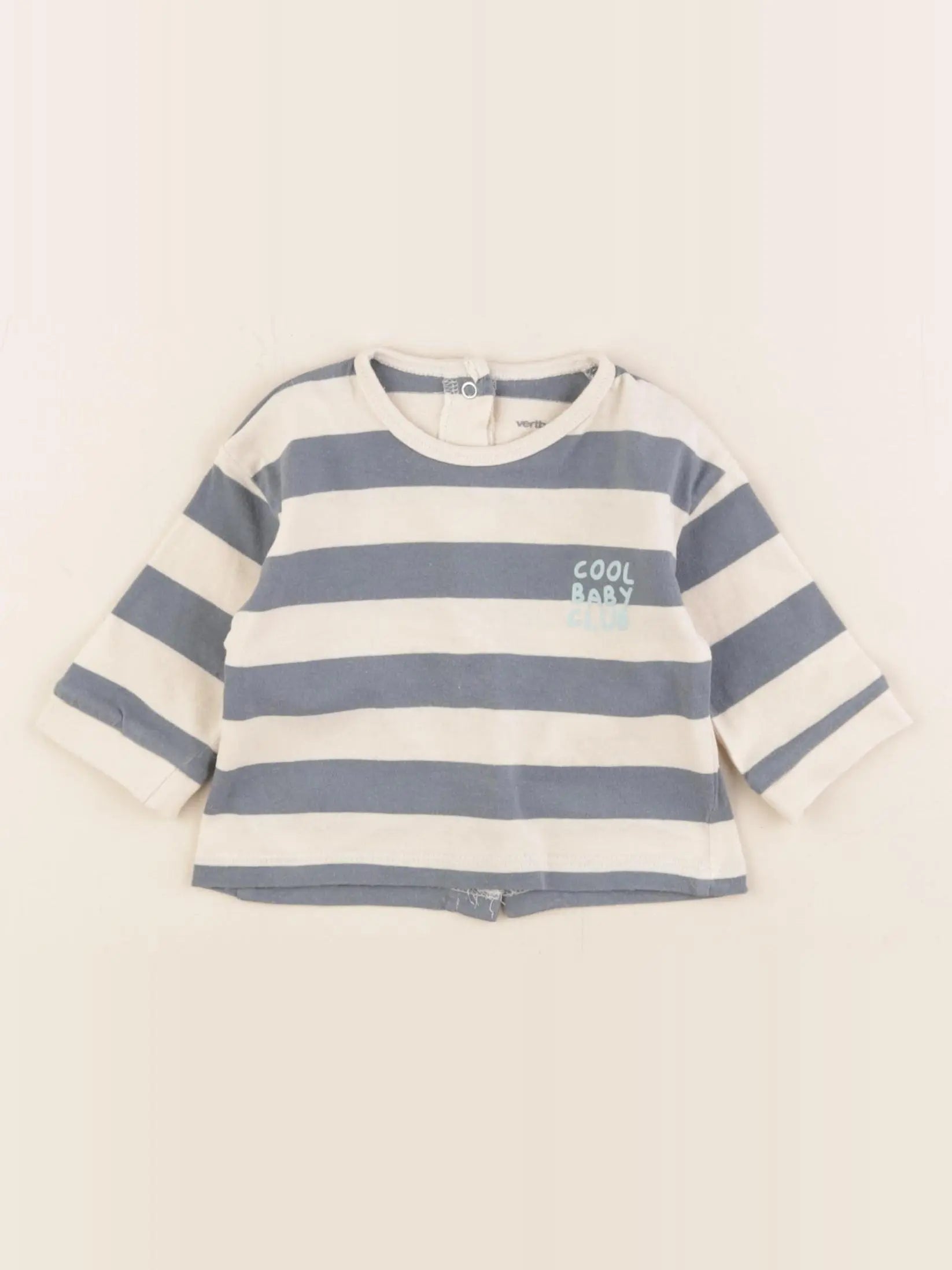 Vertbaudet - tee-shirt beige, vert - 3 mois