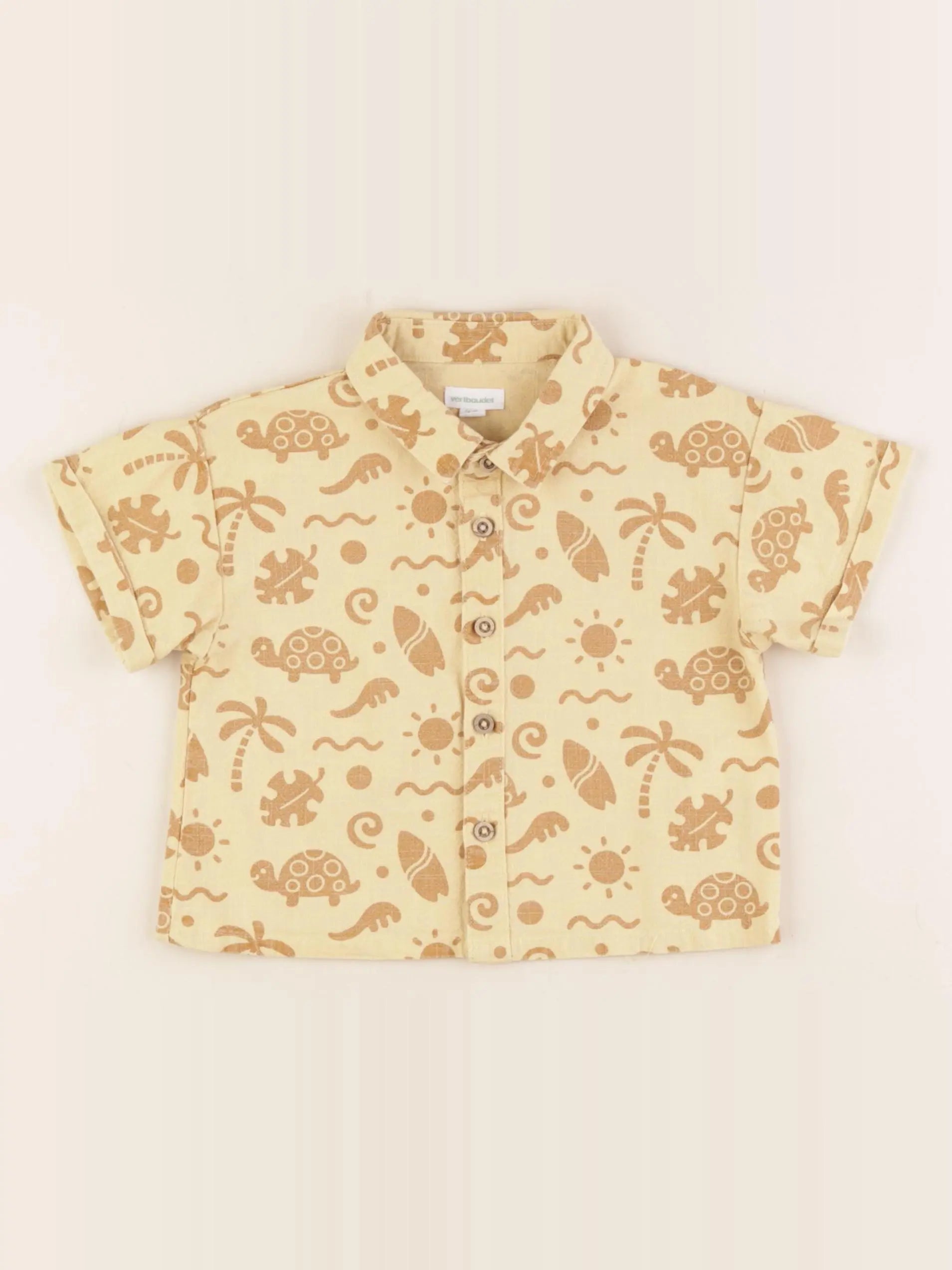 Vertbaudet - chemise jaune - 12 mois