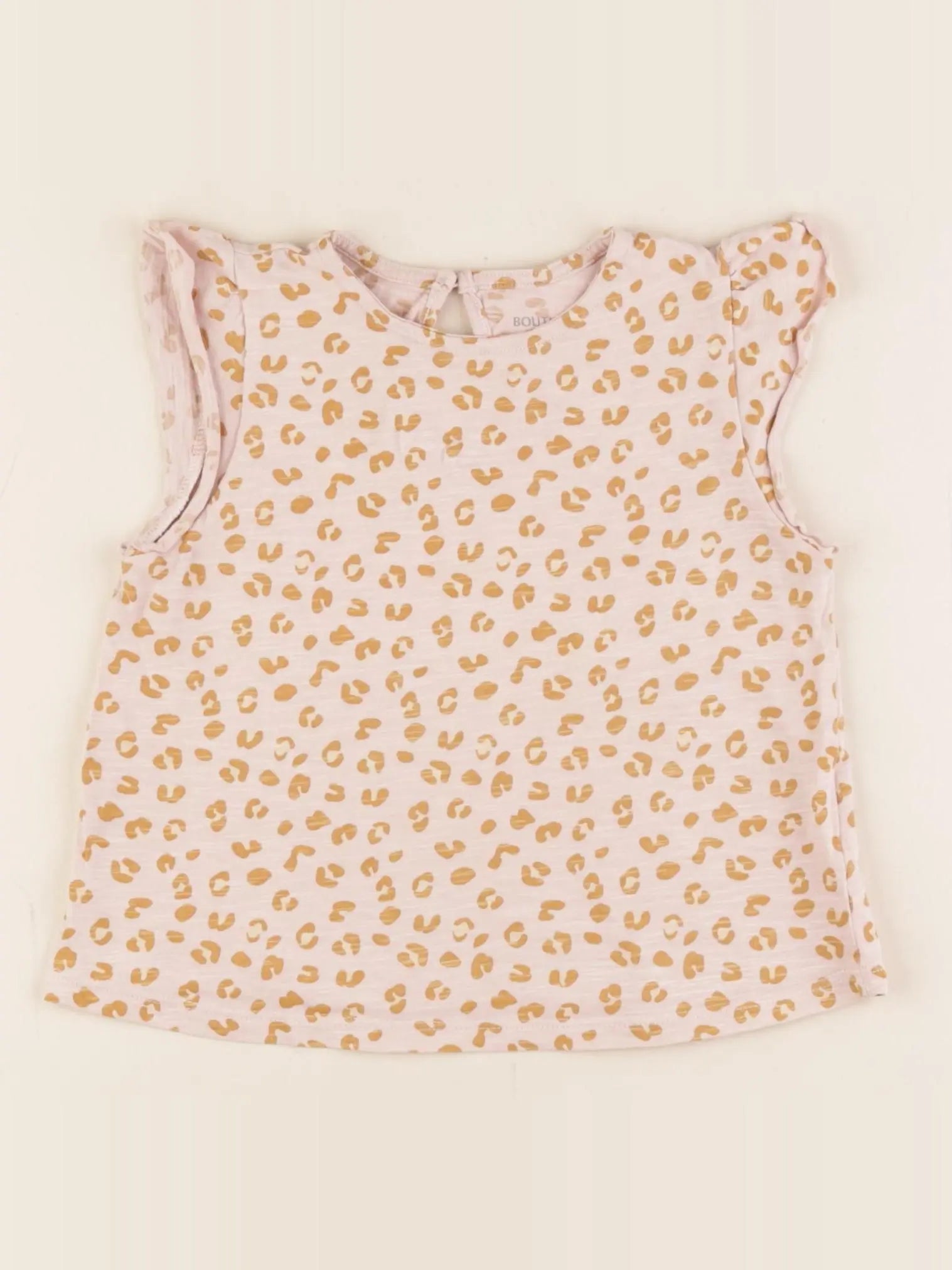Boutchou - tee-shirt coton rose, marron - 24 mois