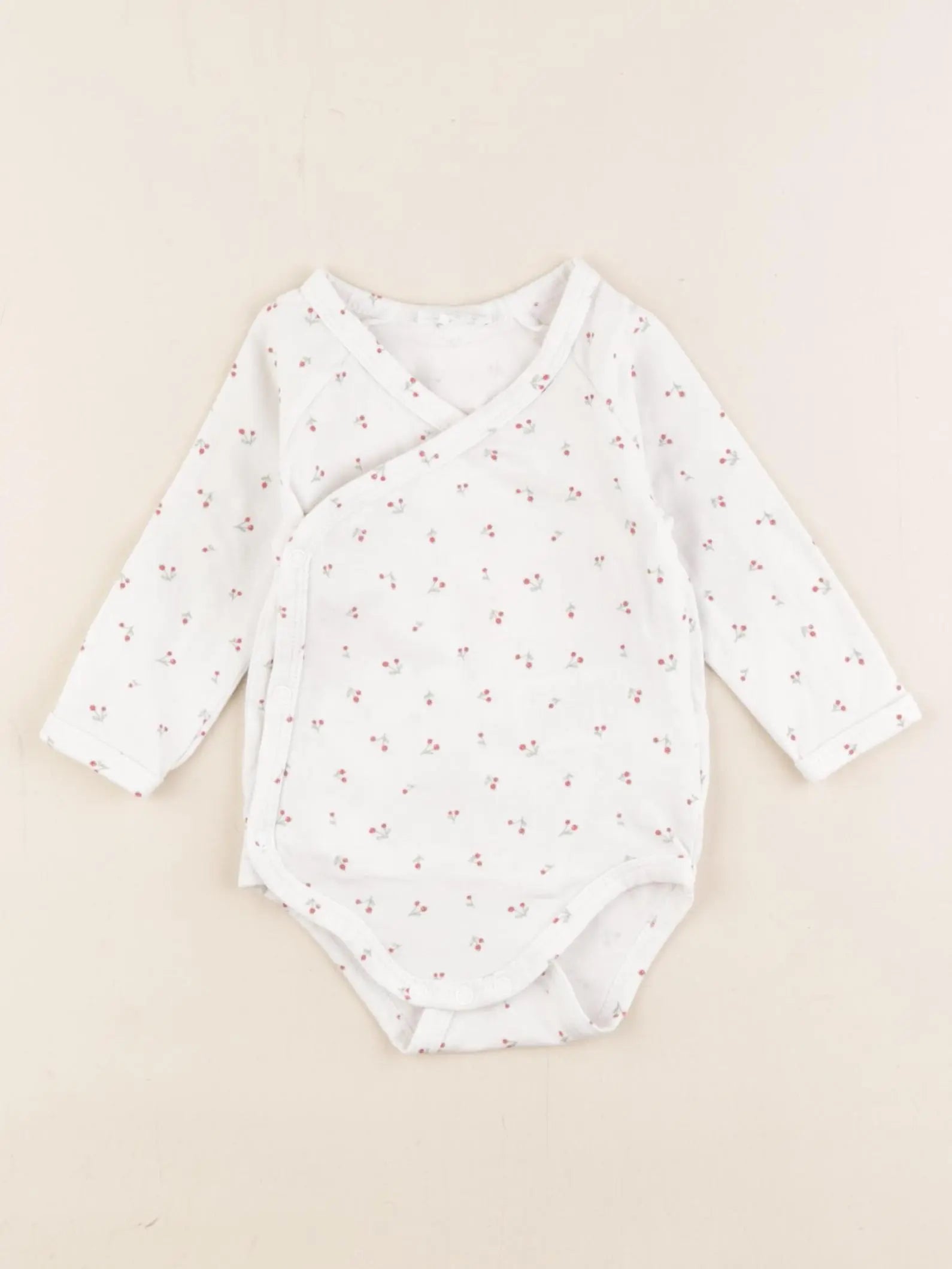 Vertbaudet - body blanc, rouge - 3 mois