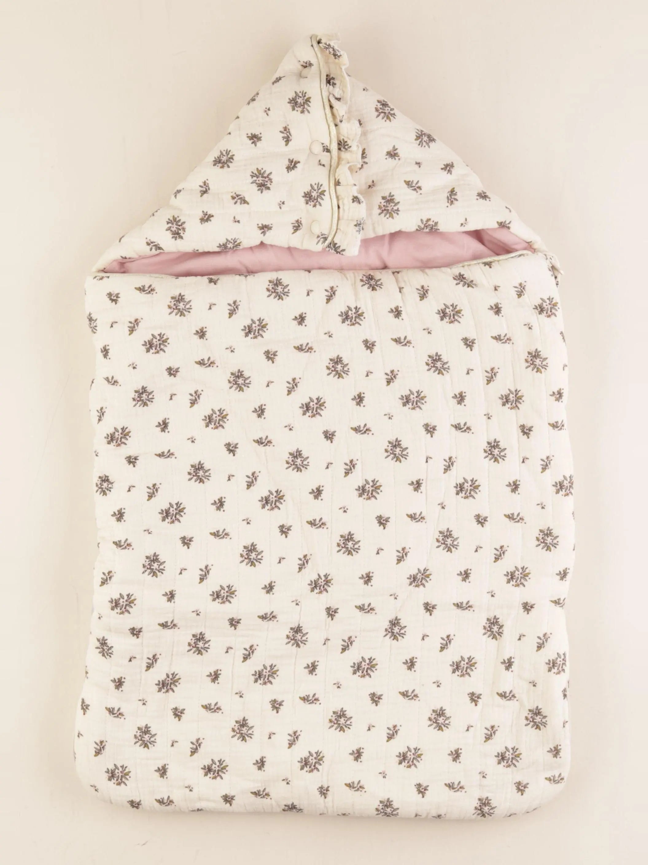 Vertbaudet - nid d'ange beige, rose - 0/6 mois