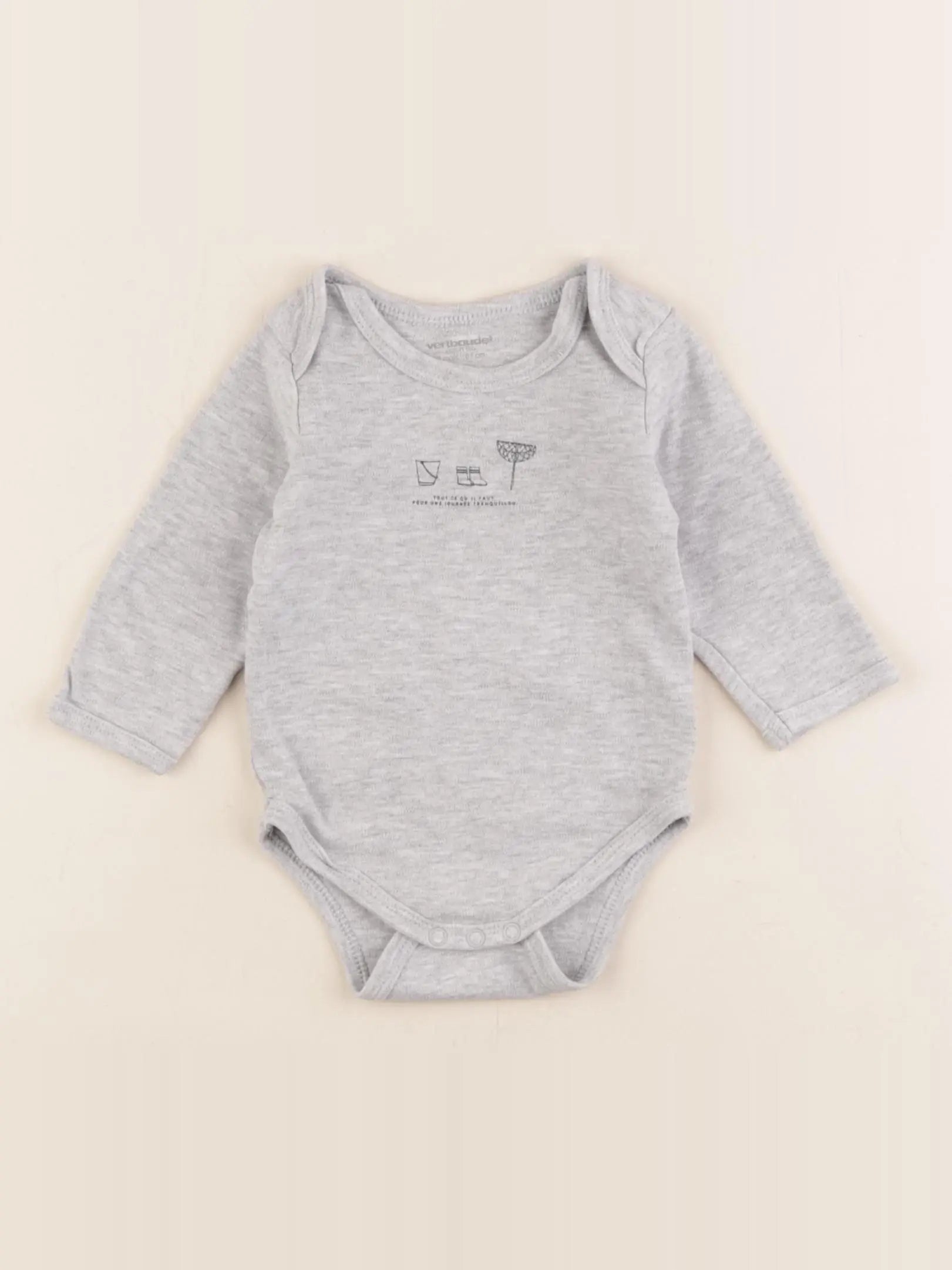 Vertbaudet - body gris - 6 mois