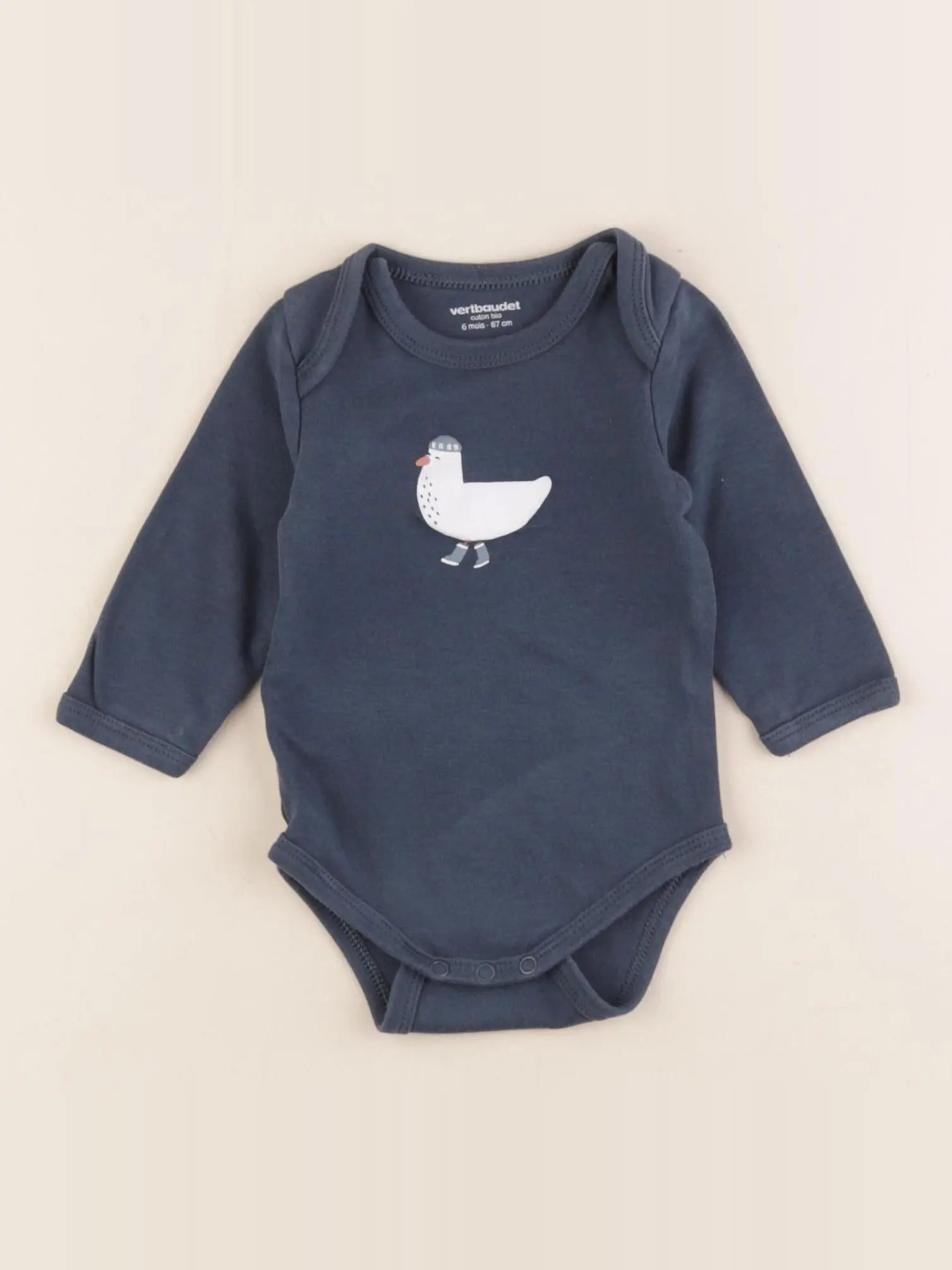 Vertbaudet - body bleu - 6 mois