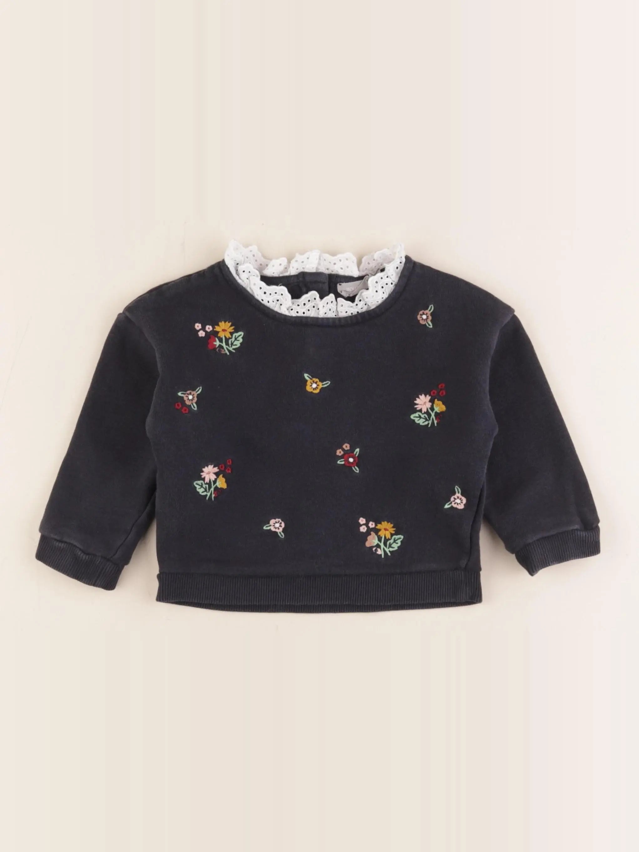 Boutchou - sweat bleu - 12 mois