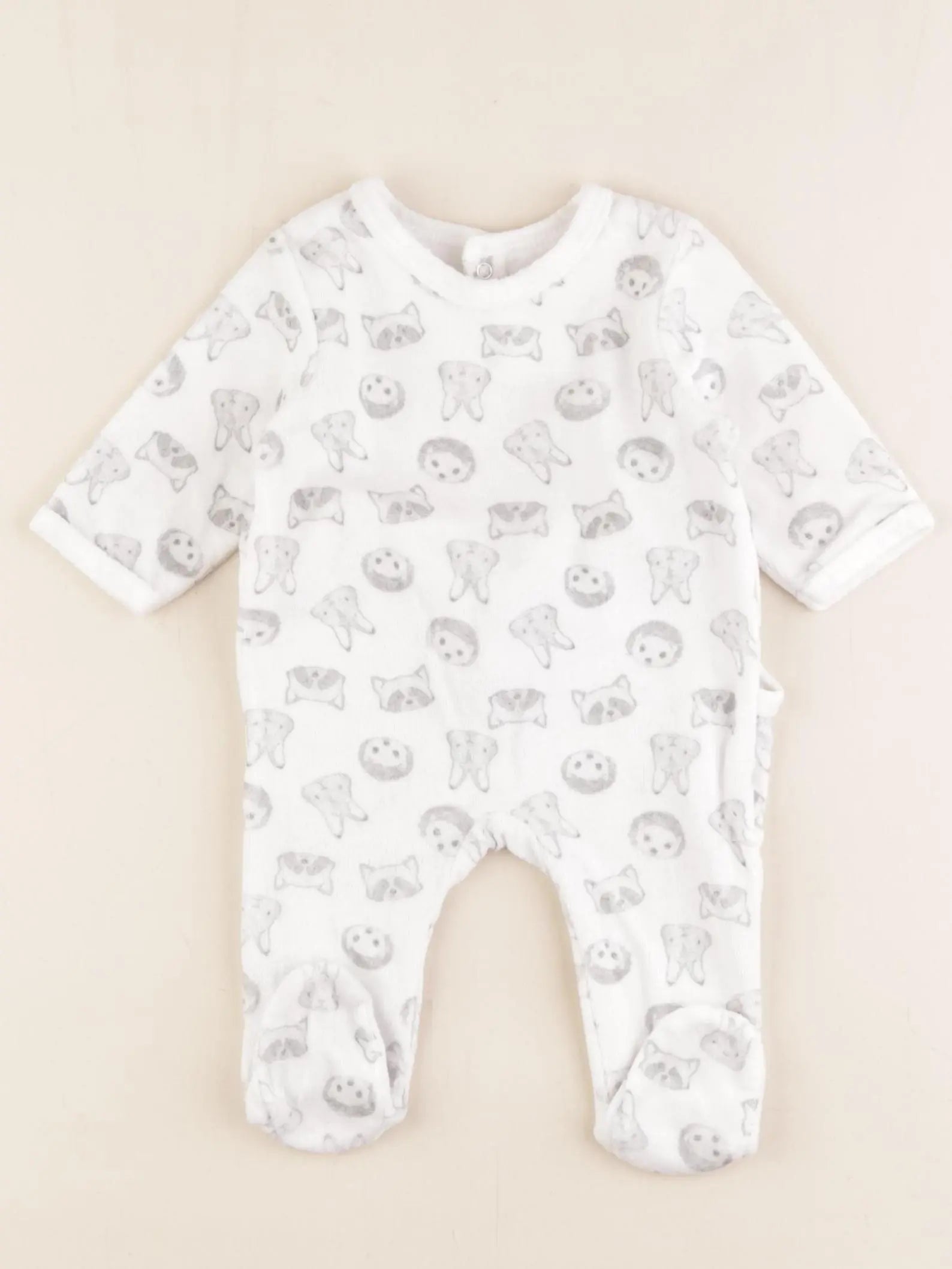 Vertbaudet - pyjama velours blanc - 1 mois