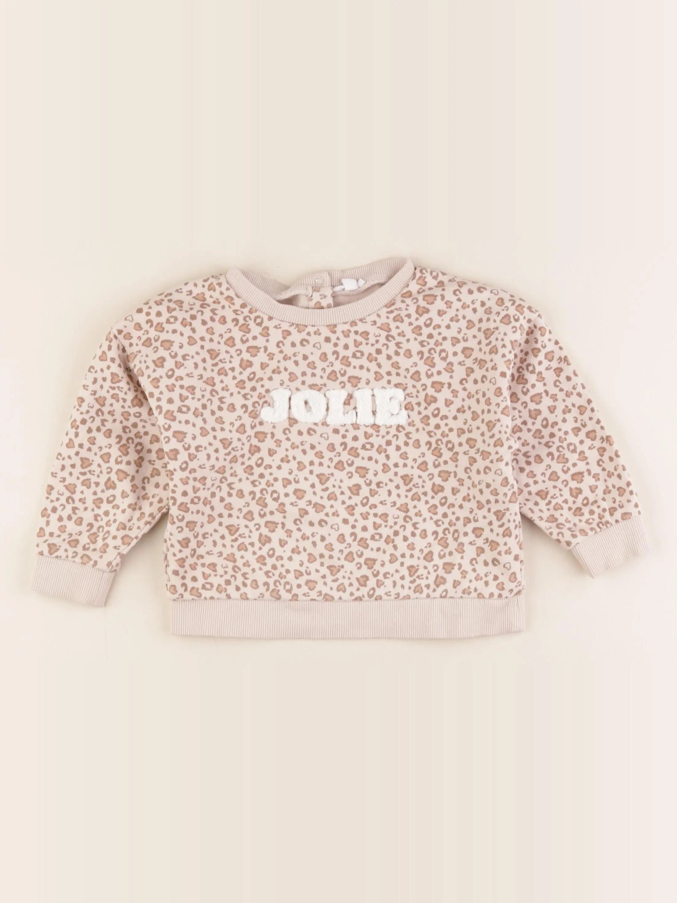 Vertbaudet - sweat beige - 24 mois