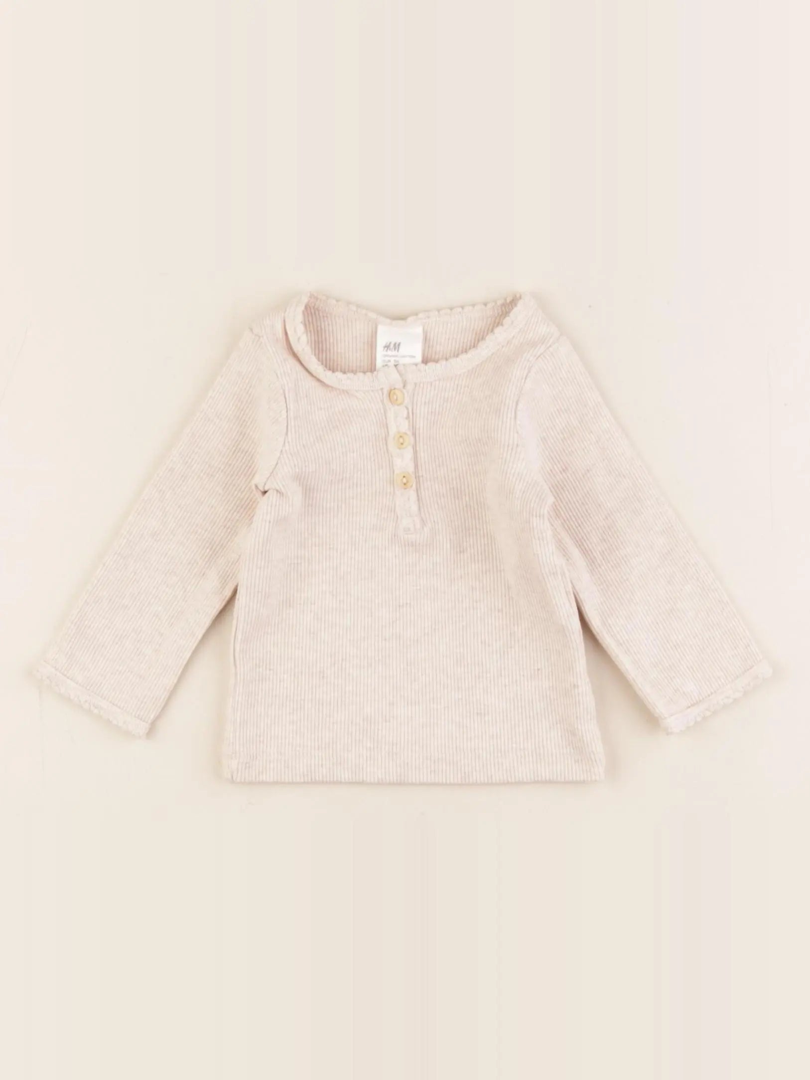 H&M - tee-shirt beige - 1/2 mois