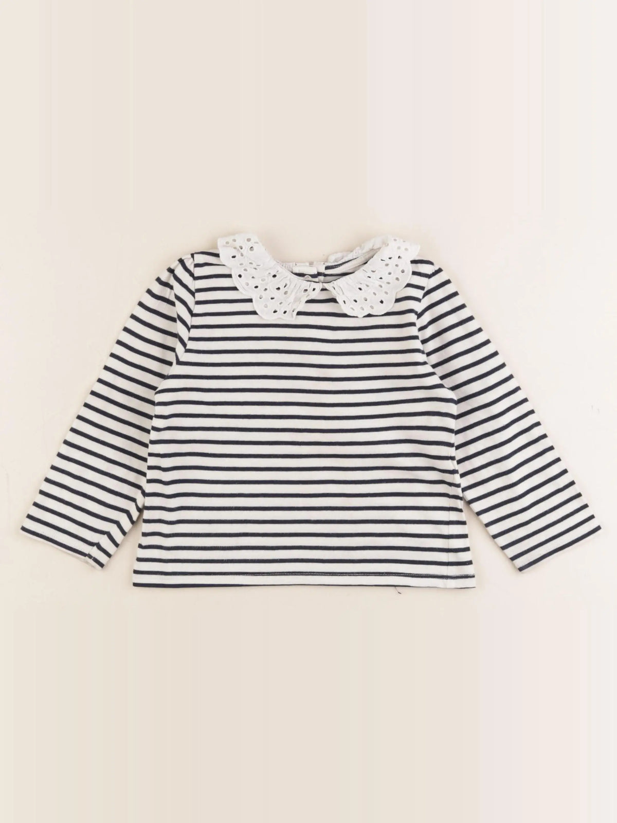 Vertbaudet - tee-shirt blanc, bleu - 18 mois