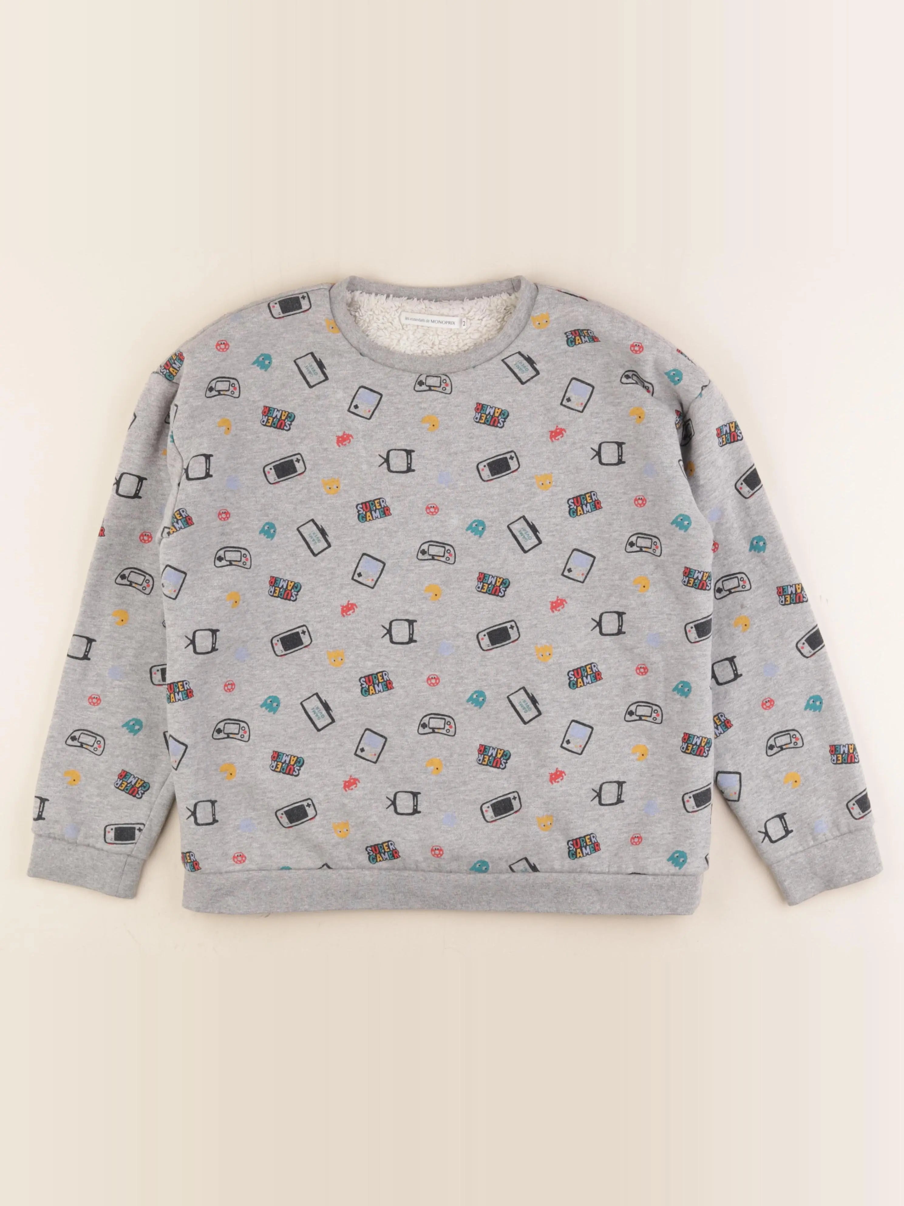 Monoprix - sweat gris - 12 ans