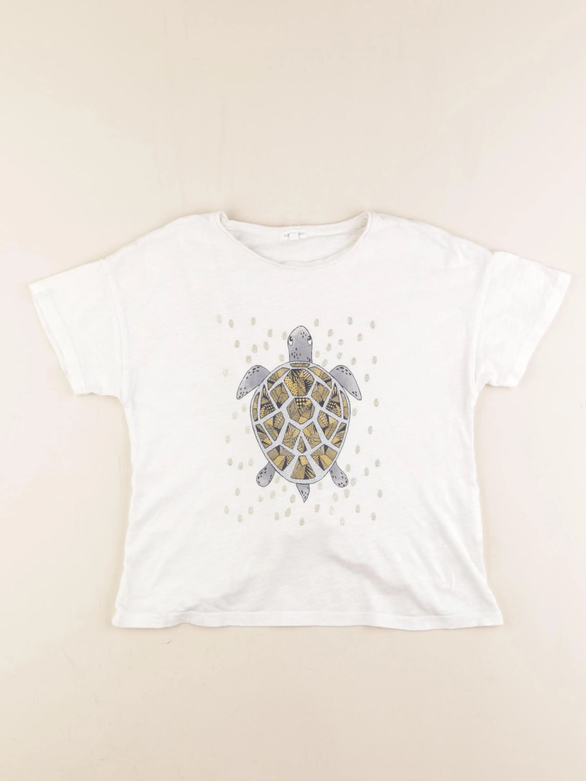Vertbaudet - tee-shirt velours blanc - 10 ans