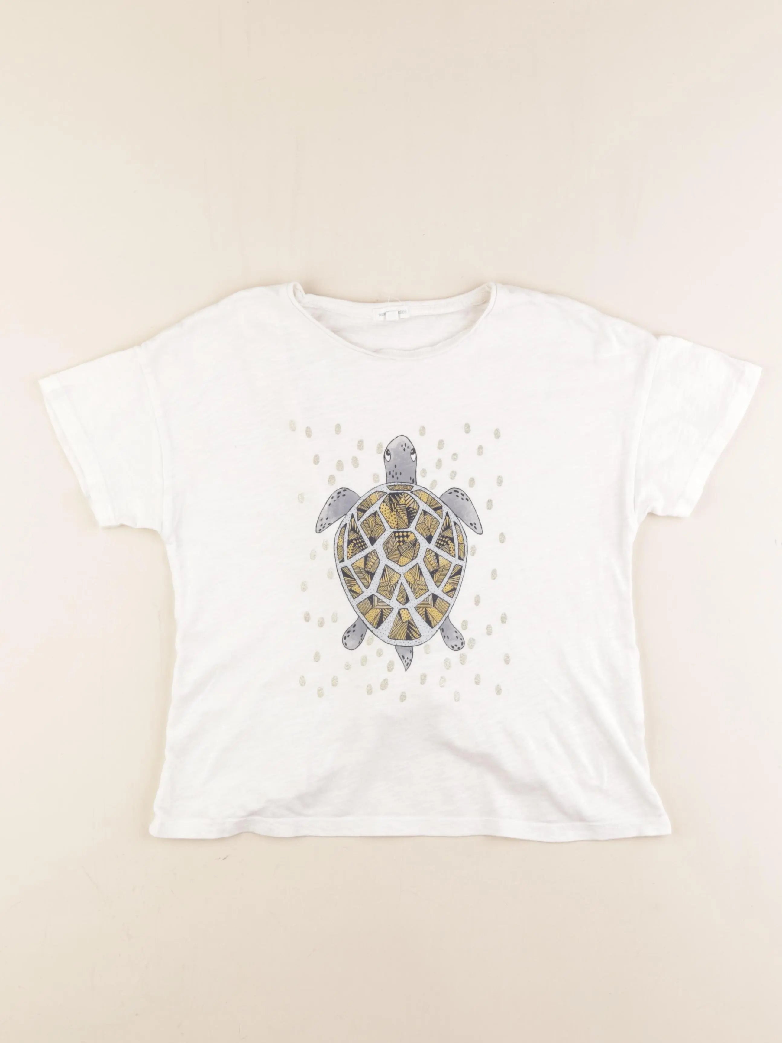 Vertbaudet - tee-shirt velours blanc - 10 ans