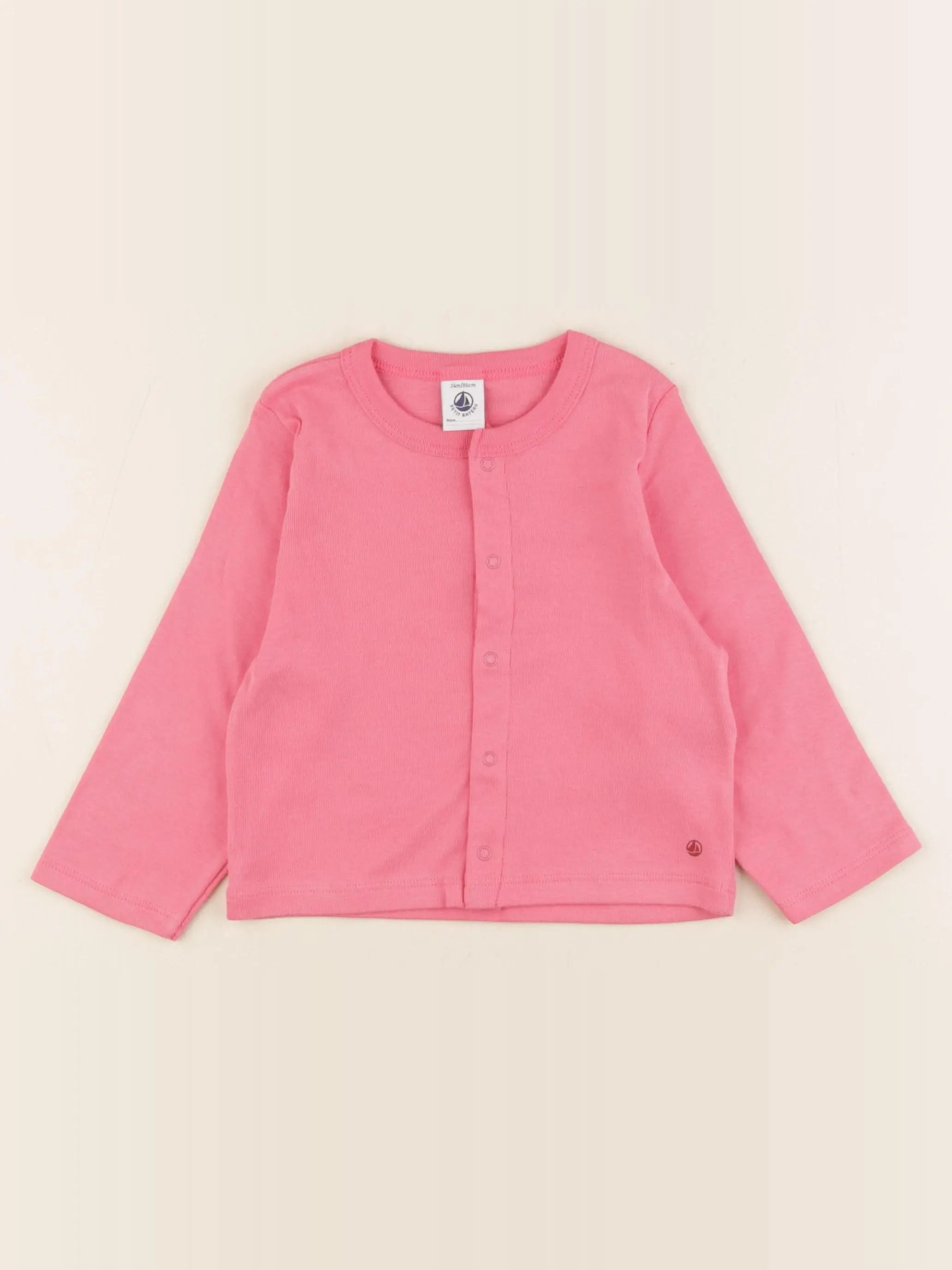 Petit Bateau - gilet rose - 24 mois