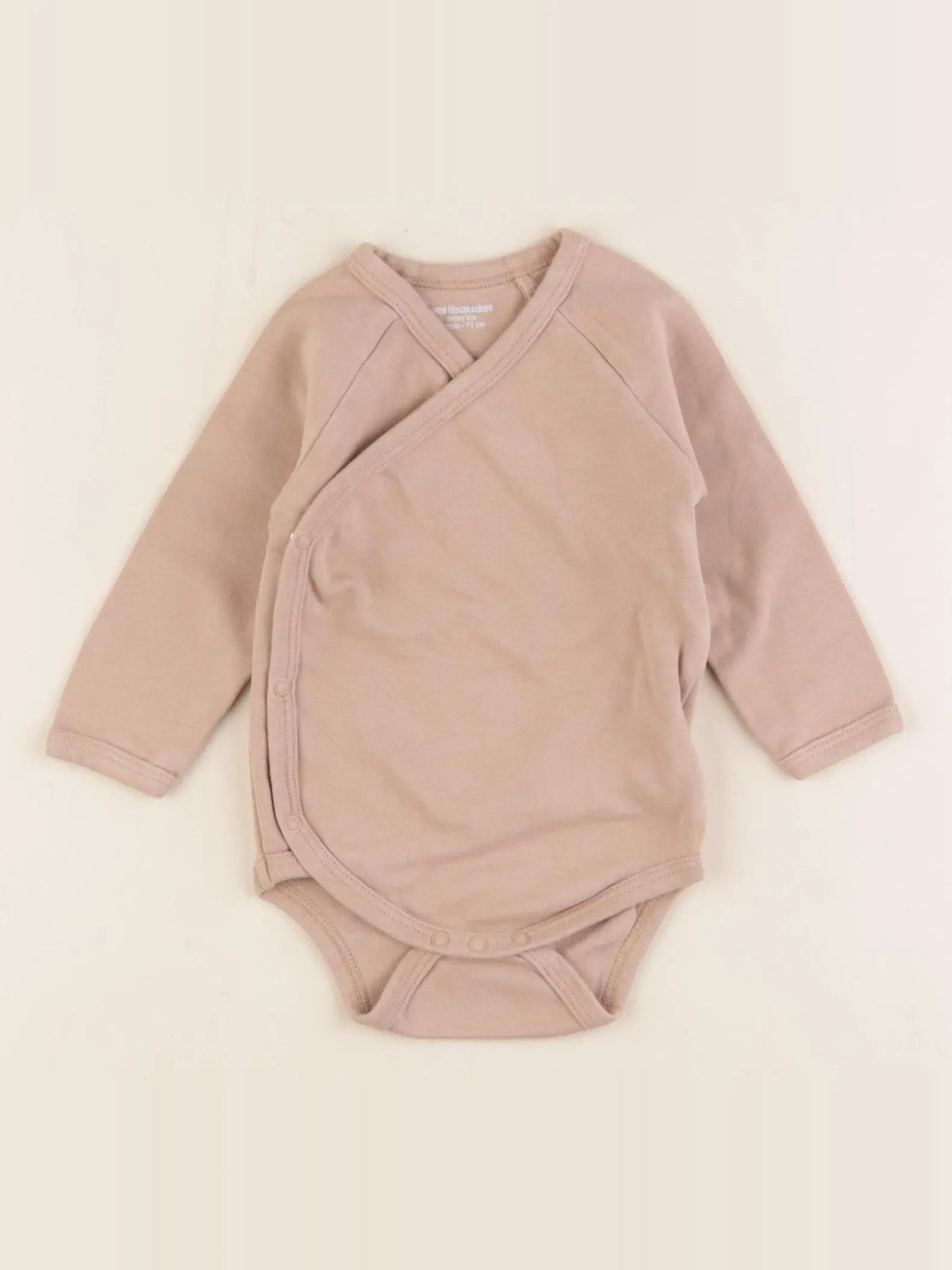 Vertbaudet - body coton beige - 9 mois