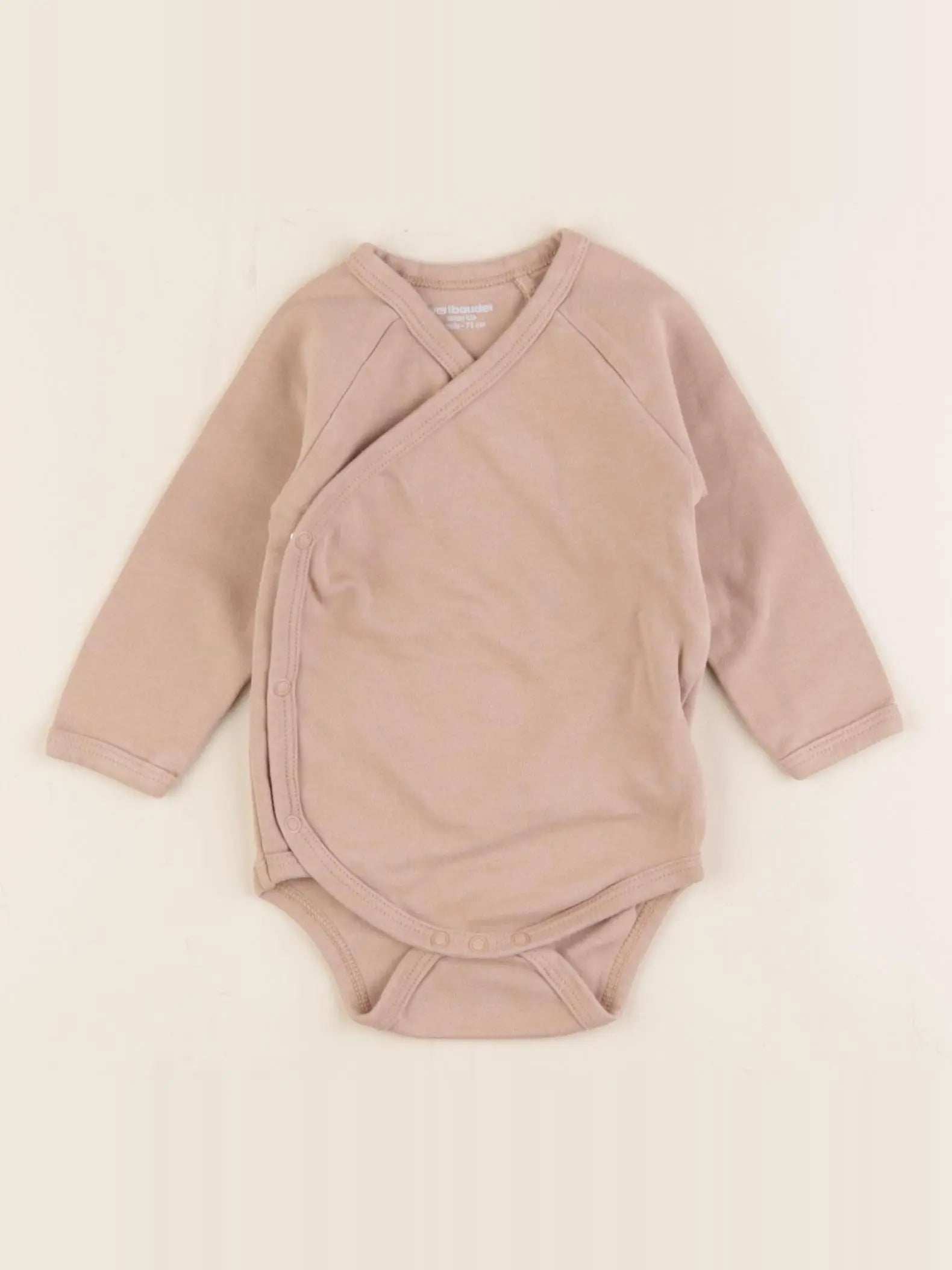 Vertbaudet - body coton beige - 9 mois