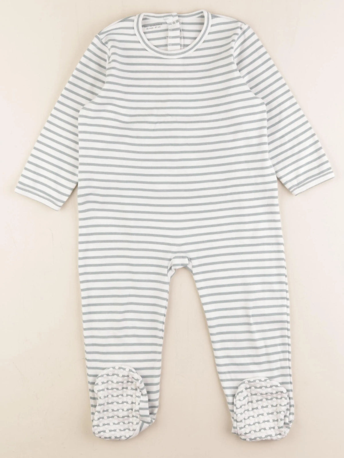 Vertbaudet - pyjama coton blanc, vert - 36 mois