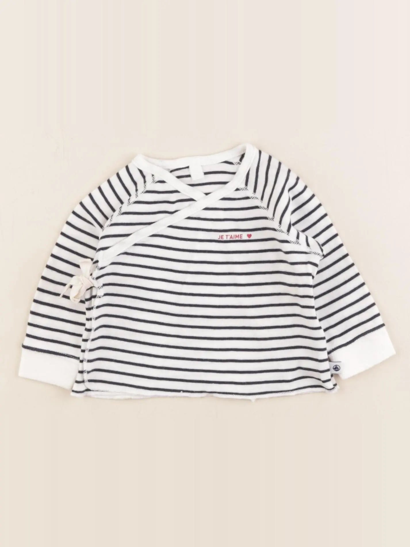 Petit Bateau - tee-shirt blanc, bleu - 3 mois
