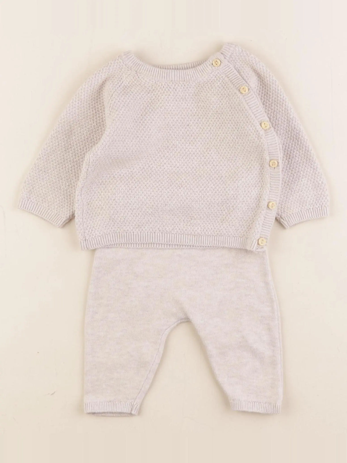 H&M - ensemble beige - 1/2 mois