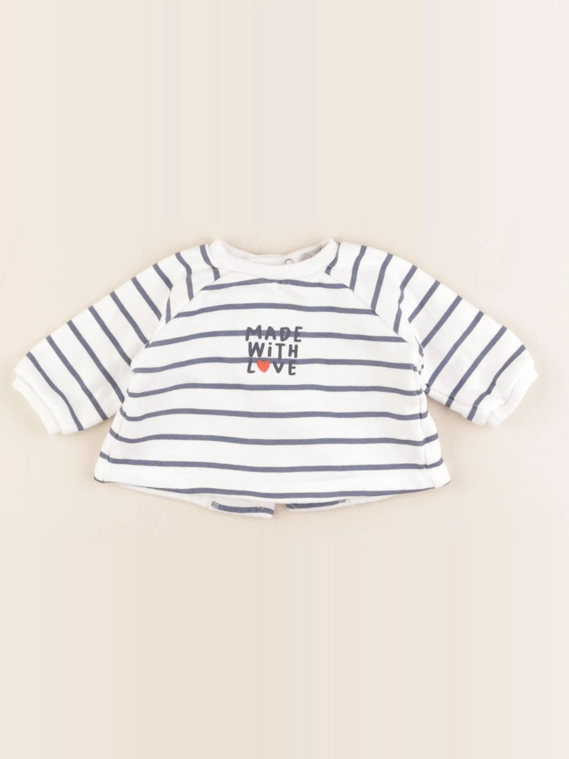 Boutchou - sweat beige, bleu - 1 mois