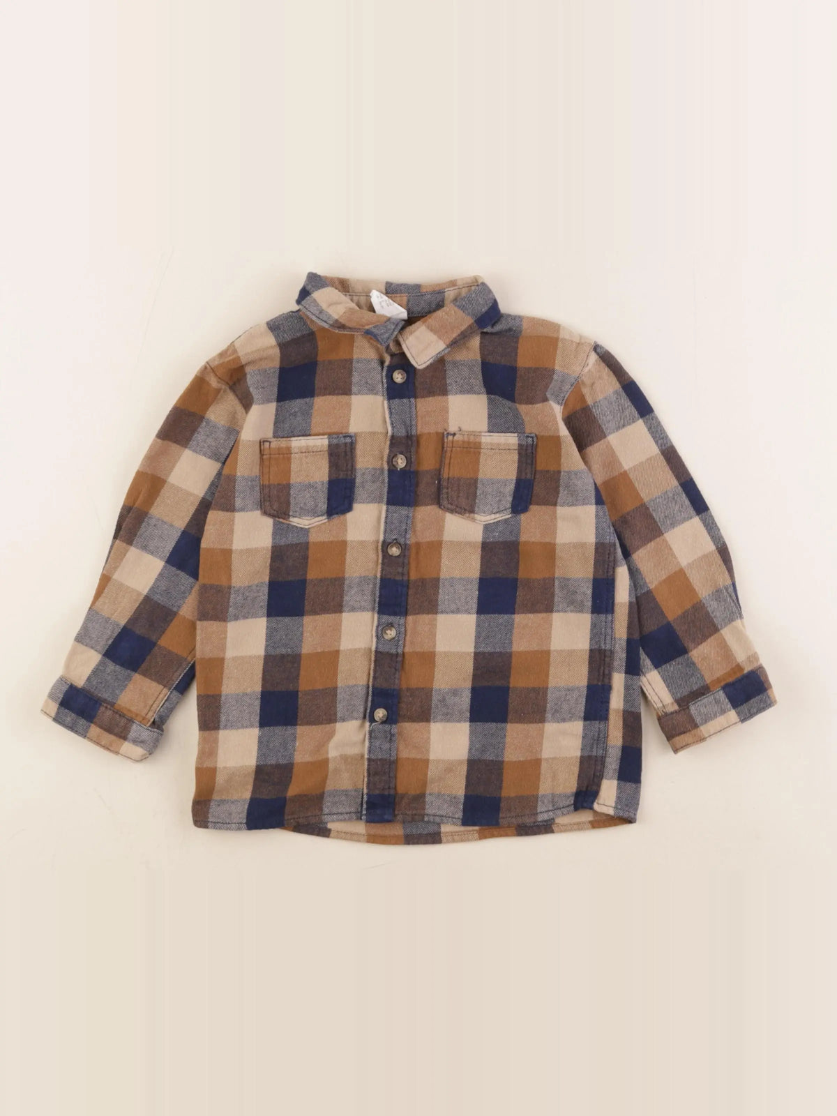 H&M - chemise marron, bleu - 18 mois à 2 ans
