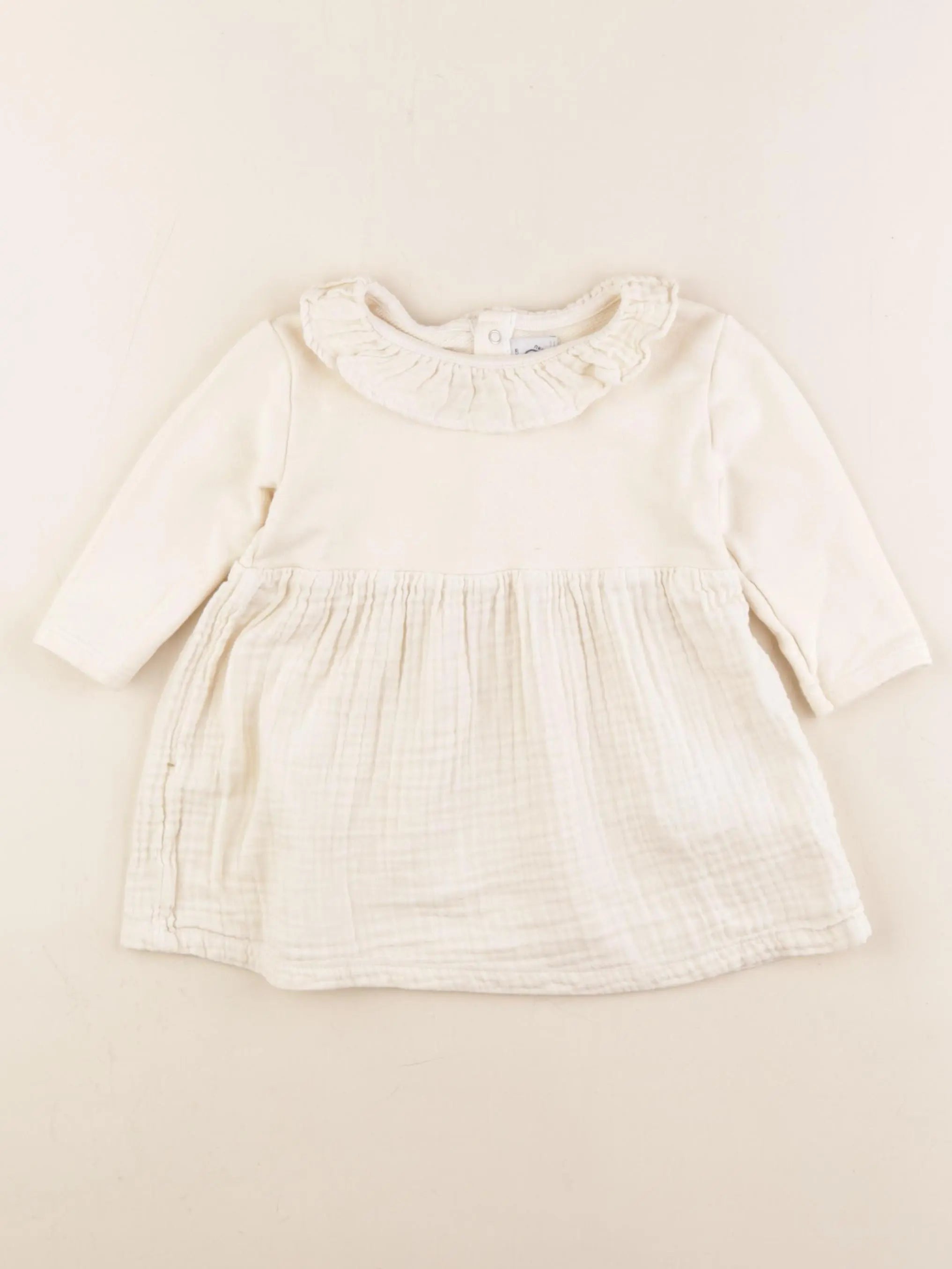 Petit Bateau - robe blanc - 18 mois