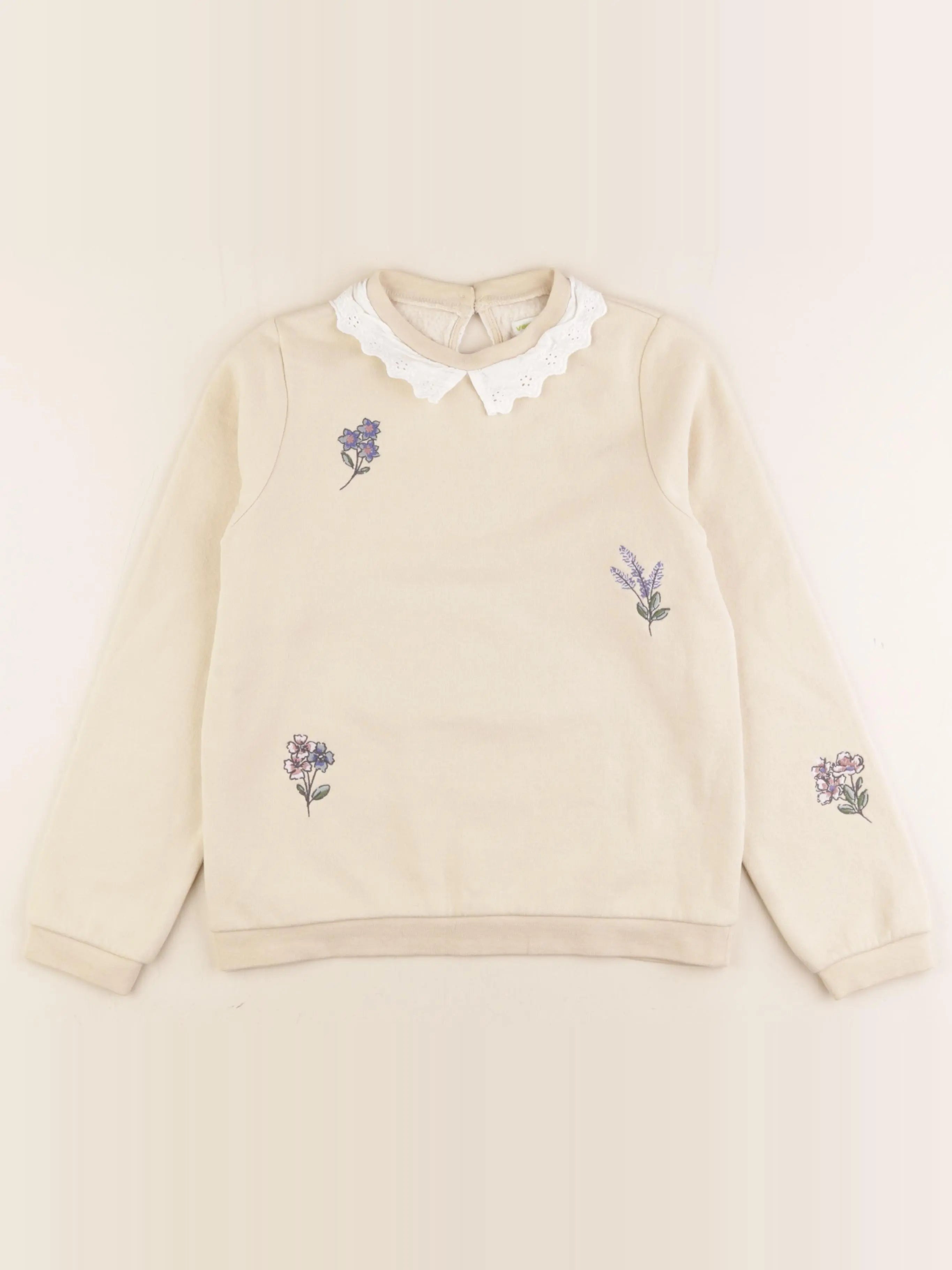 Vertbaudet - sweat beige - 9 ans