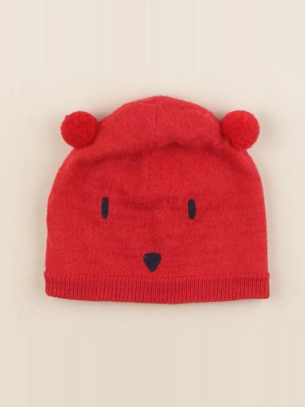 Petit Bateau - bonnet rouge - 2/4 ans