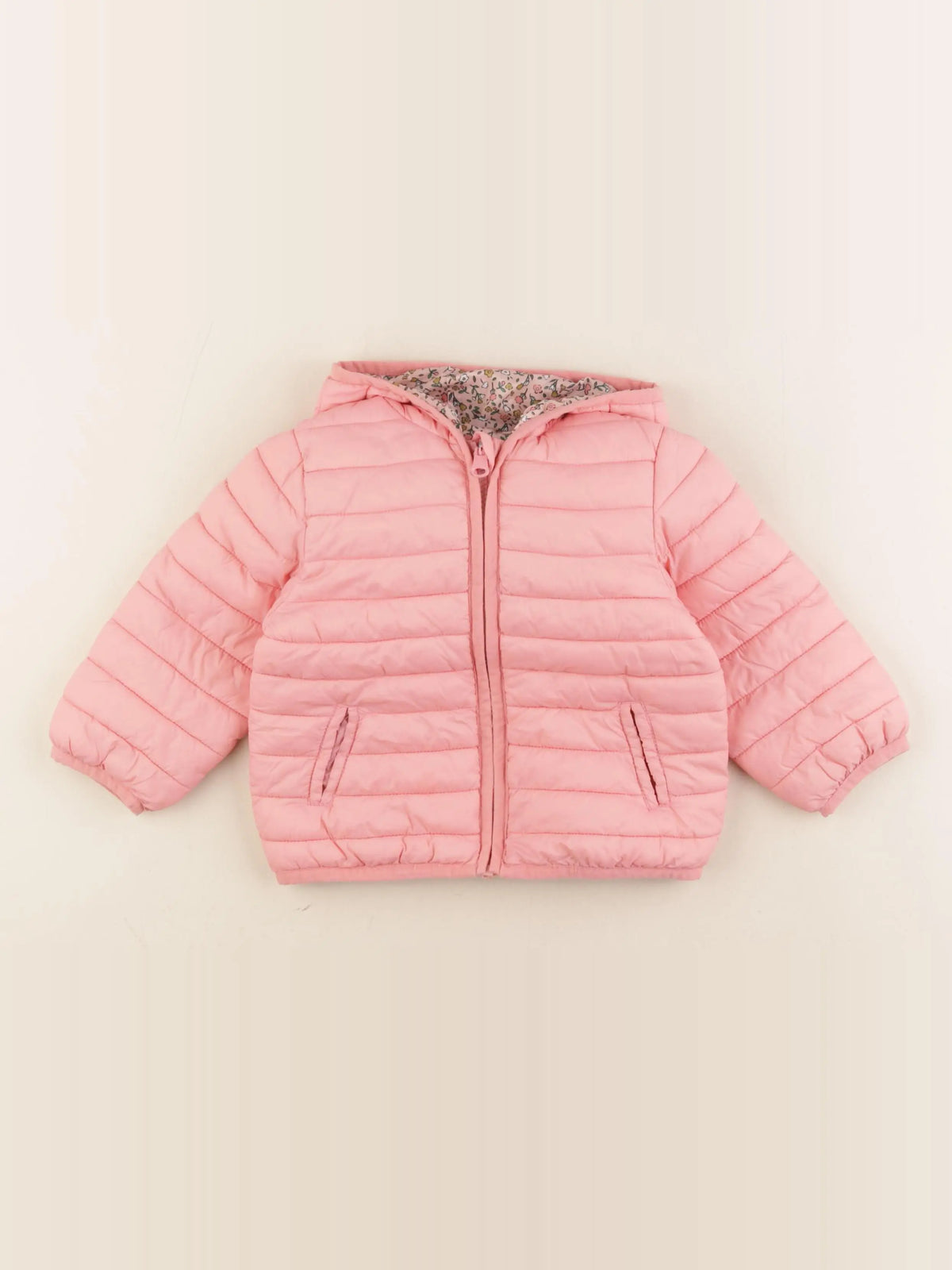 Vertbaudet - doudoune réversible multicolore, rose - 18 mois