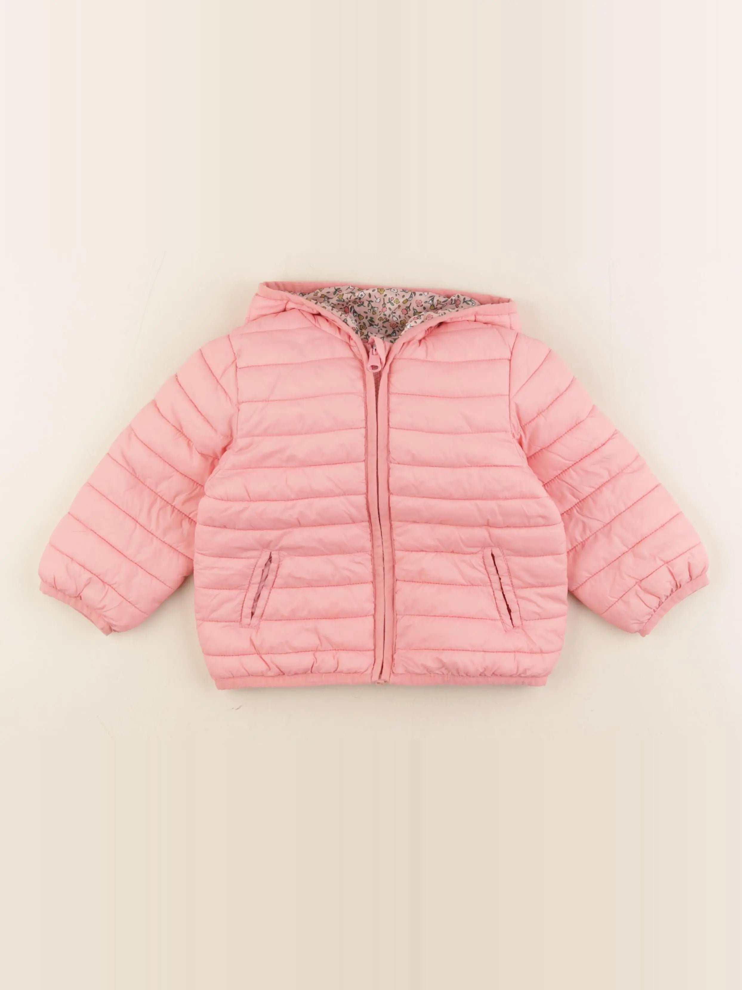 Vertbaudet - doudoune réversible multicolore, rose - 18 mois