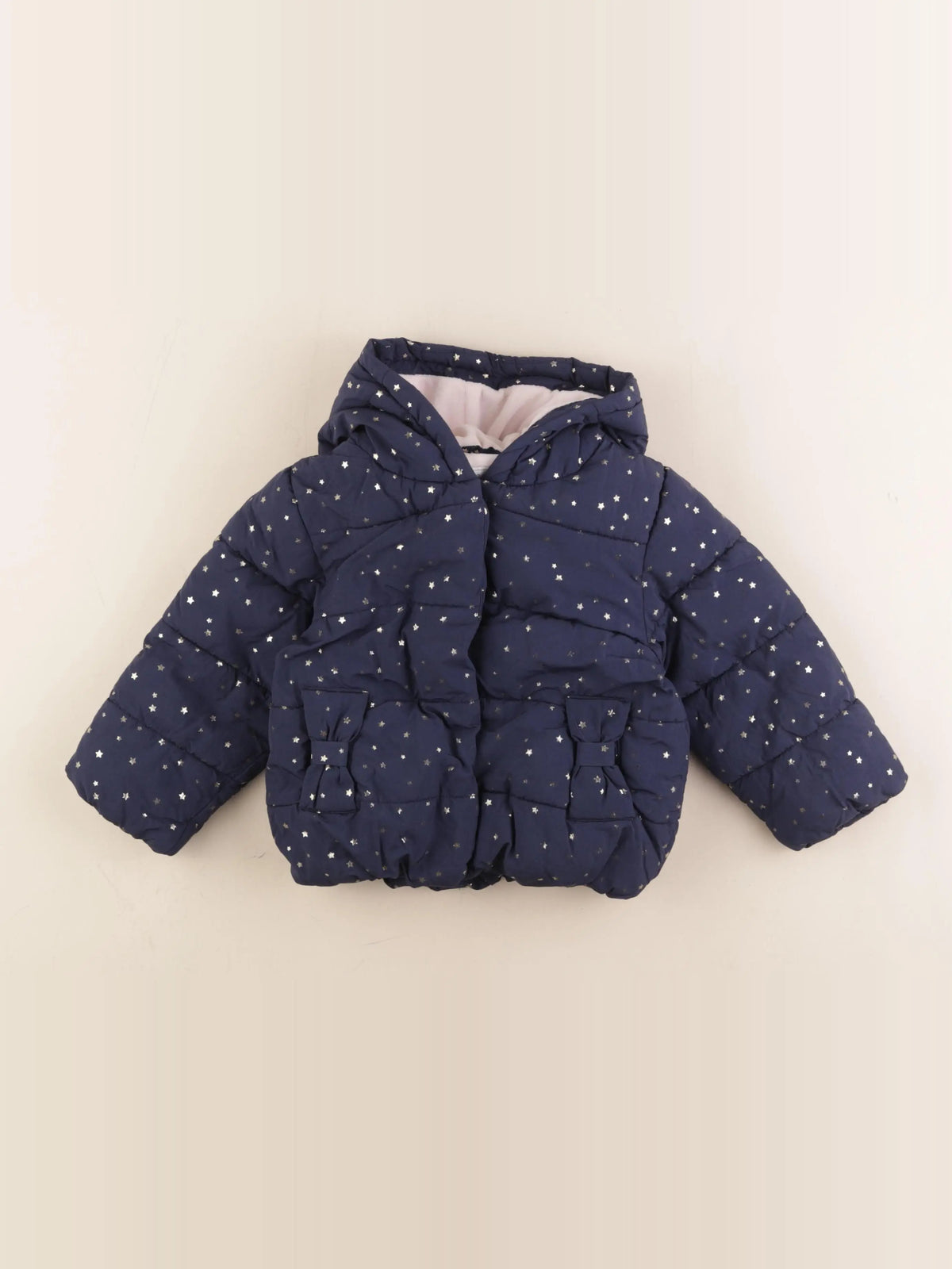 Vertbaudet - doudoune bleu, or - 2 ans