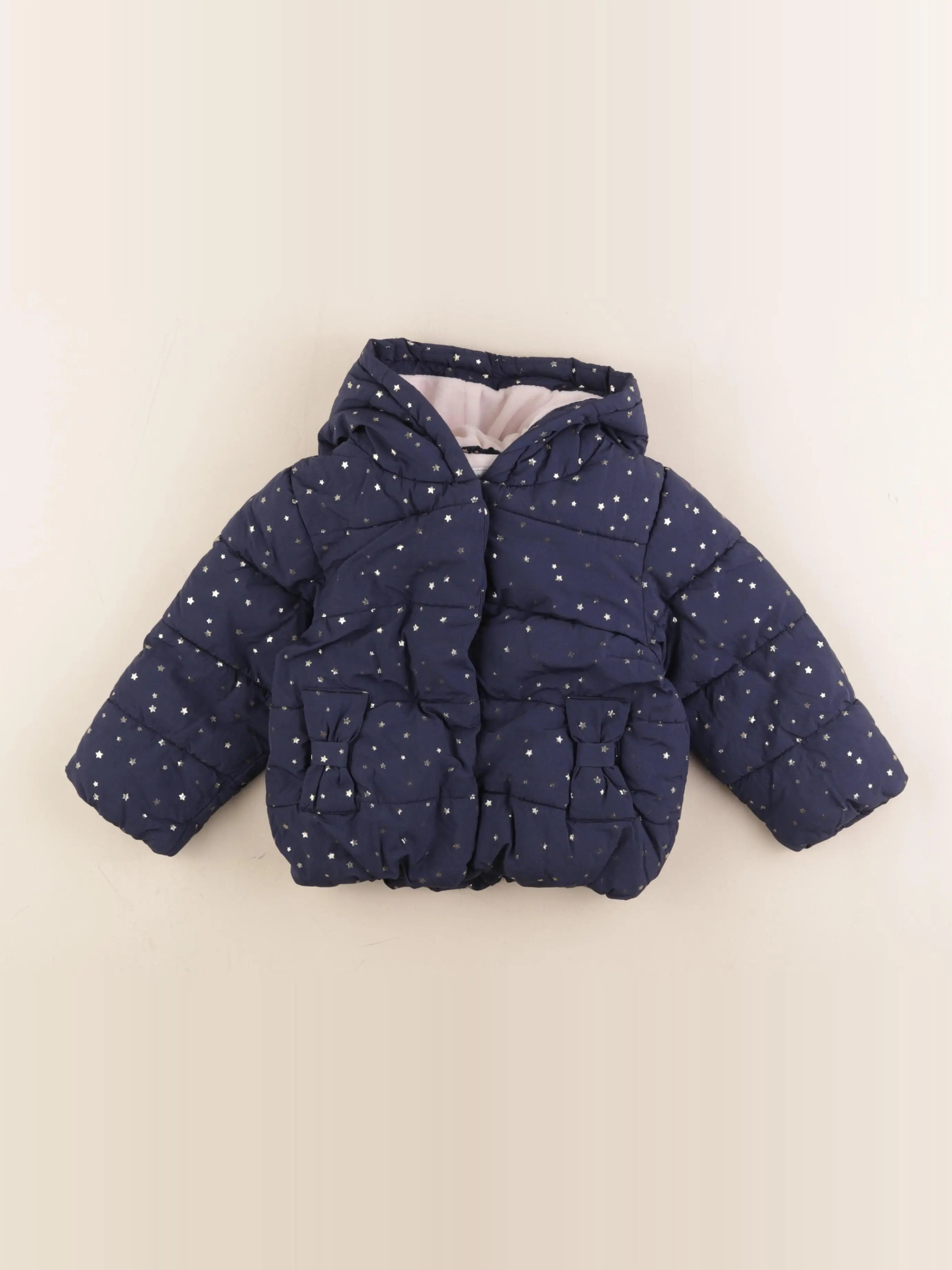 Vertbaudet - doudoune bleu, or - 2 ans