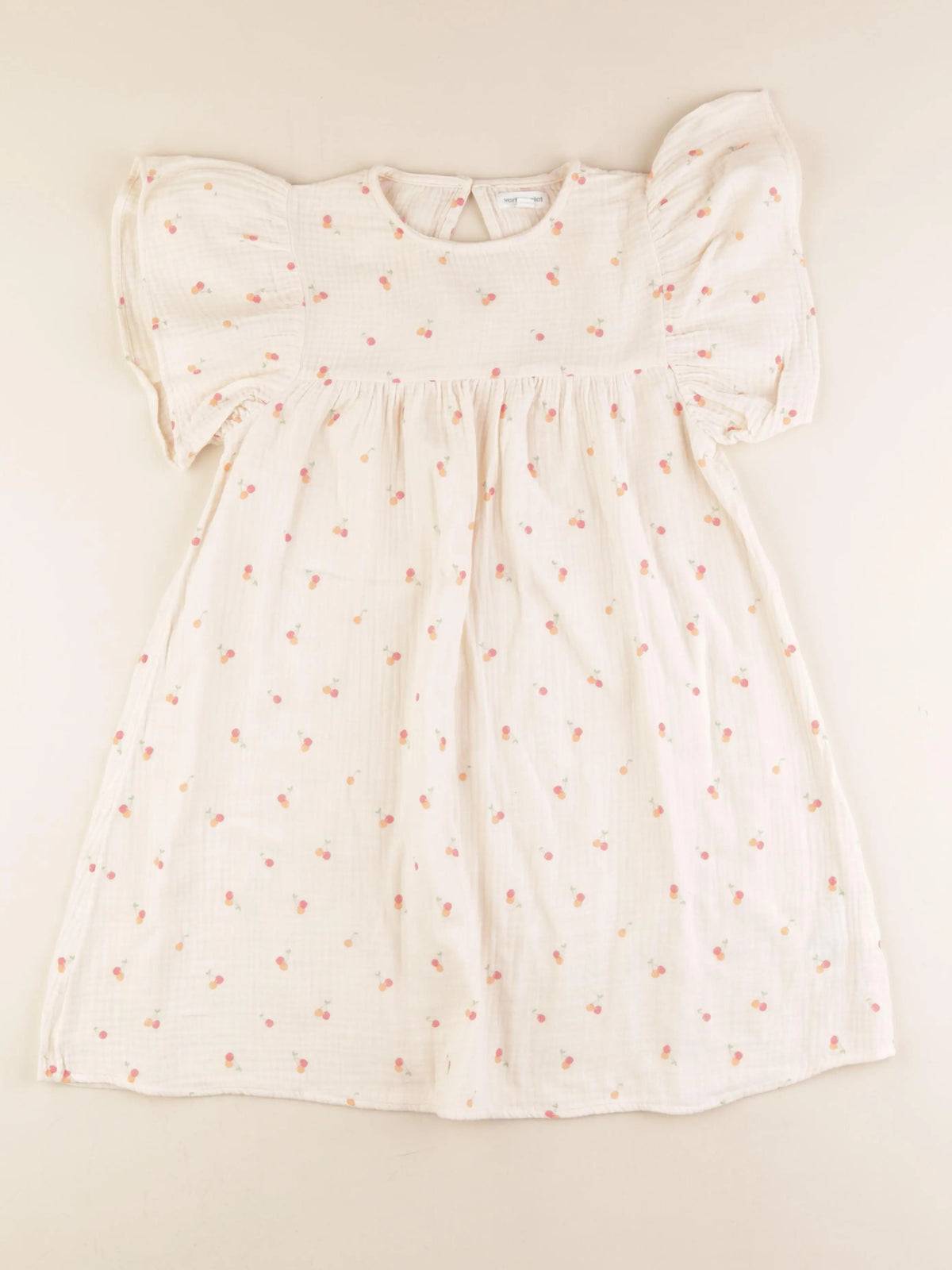 Vertbaudet - robe beige - 10 ans