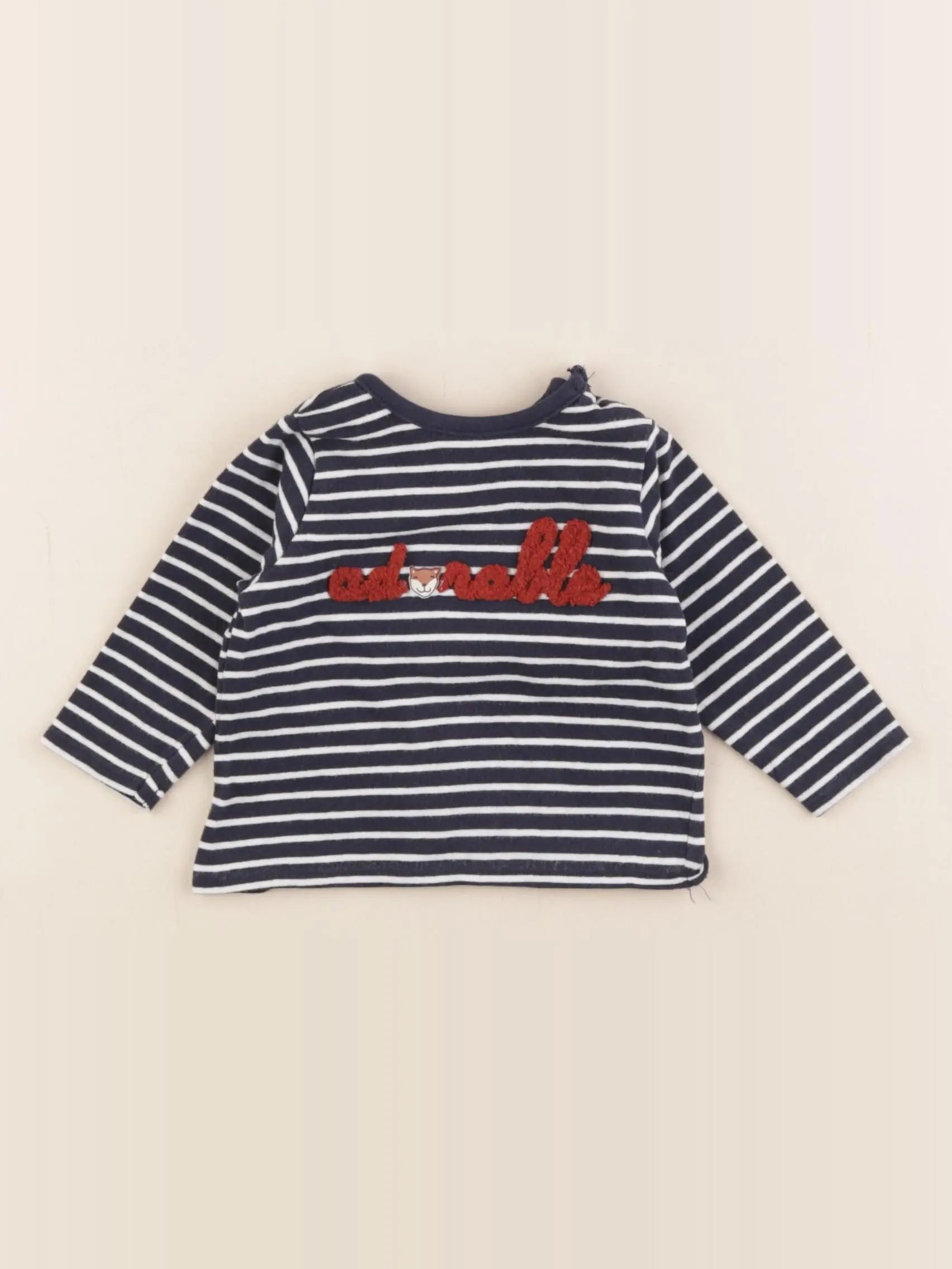 Vertbaudet - tee-shirt bleu, blanc - 3 mois