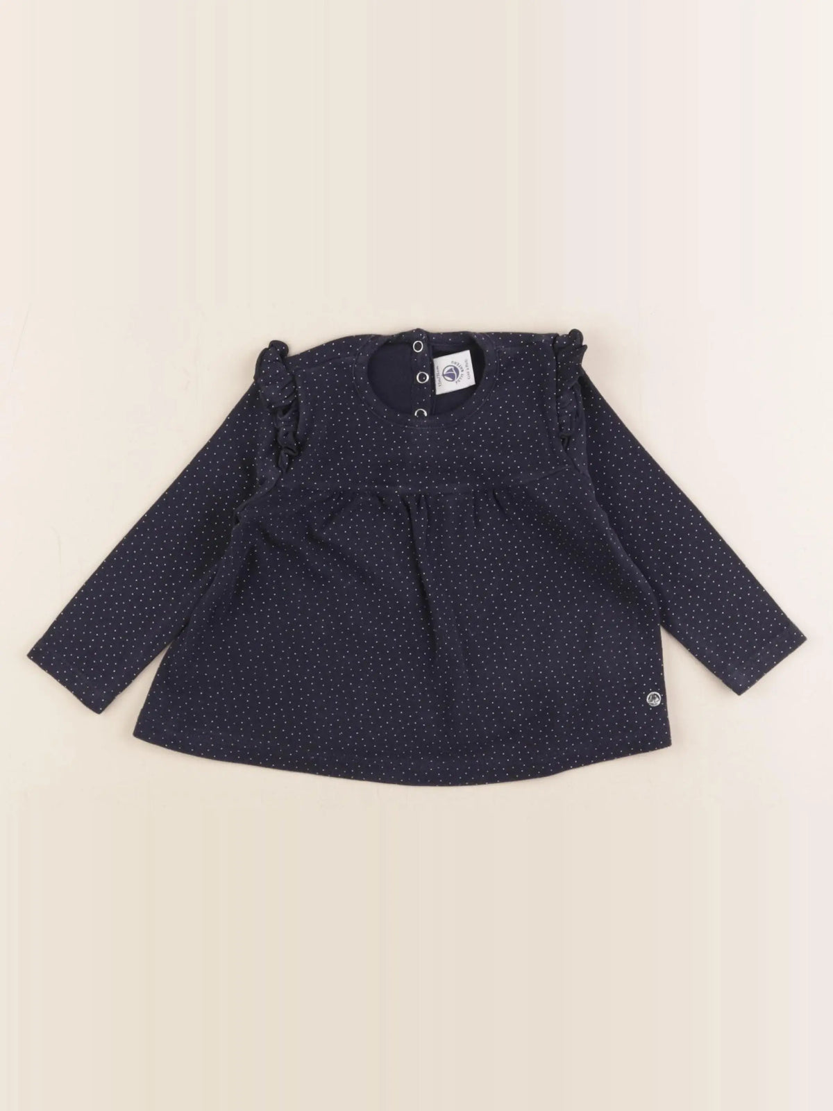 Petit Bateau - tee-shirt bleu, blanc - 12 mois