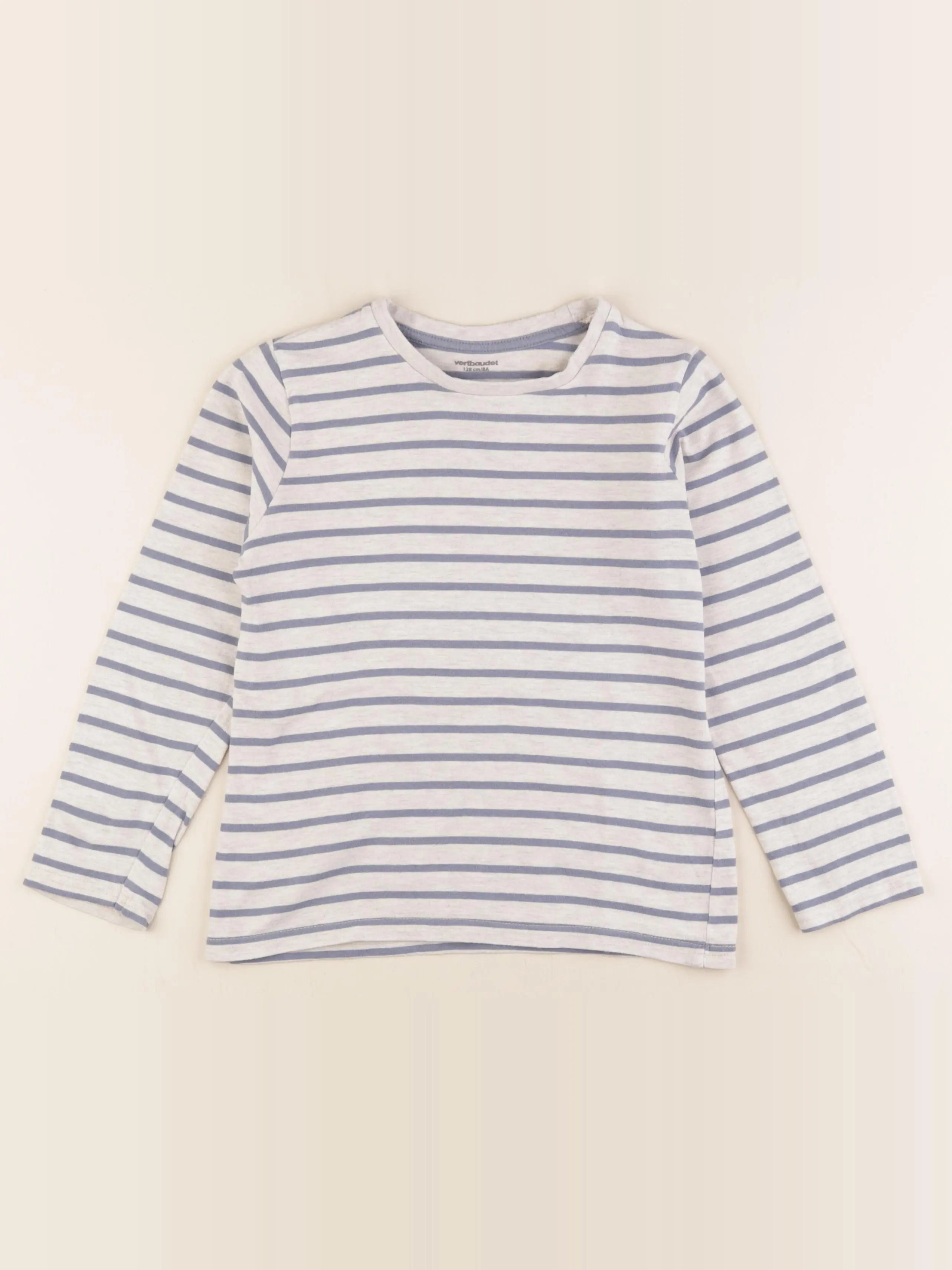 Vertbaudet - tee-shirt bleu, gris - 8 ans