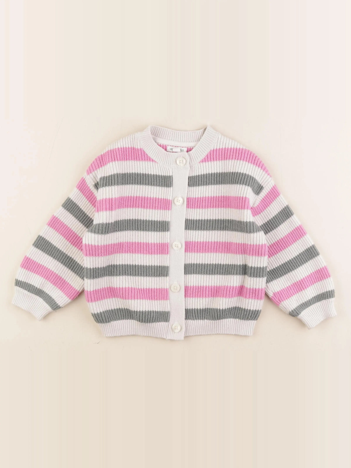 Vertbaudet - gilet rose, vert - 4 ans