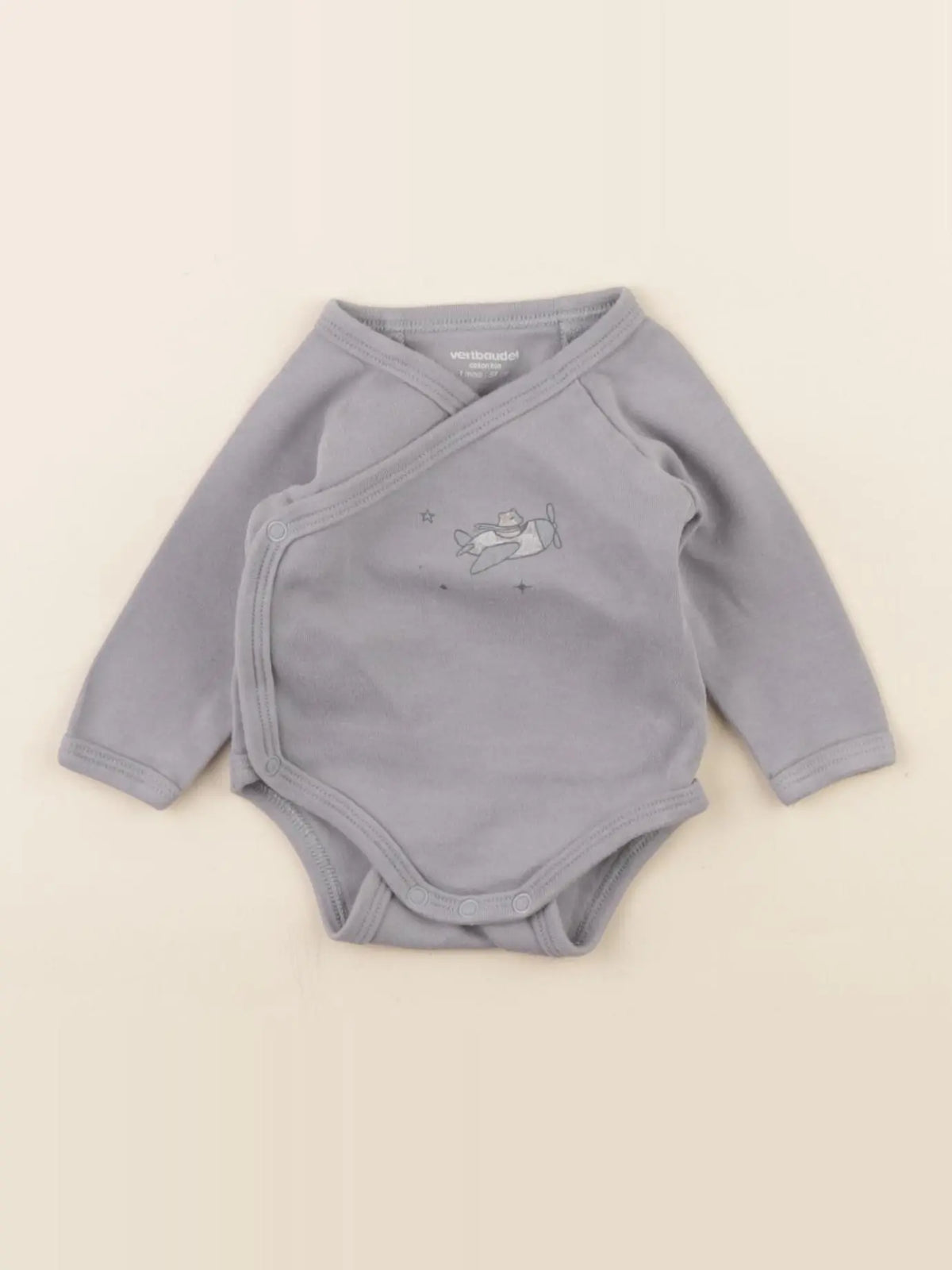 Vertbaudet - body gris - 1 mois