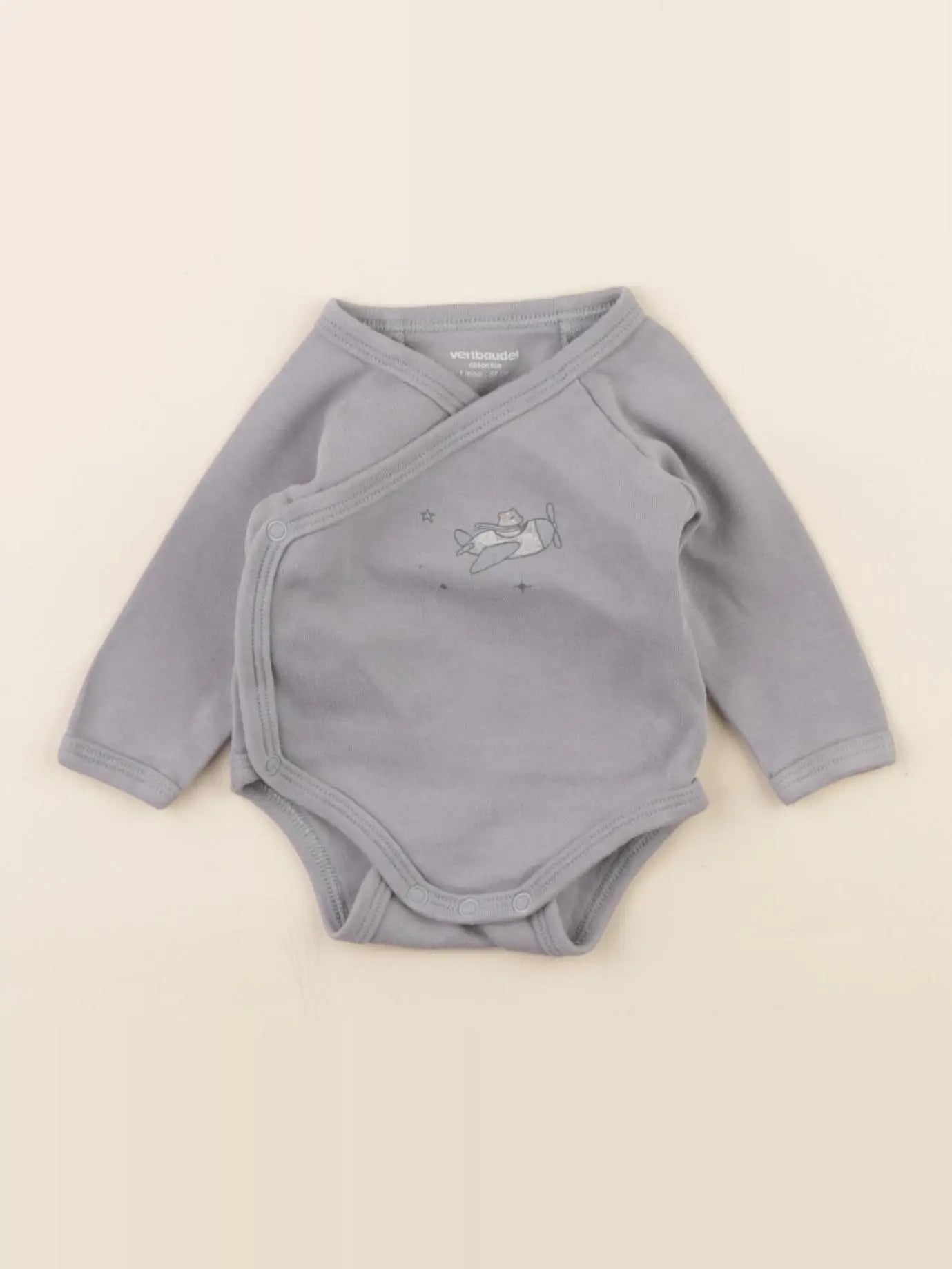Vertbaudet - body gris - 1 mois
